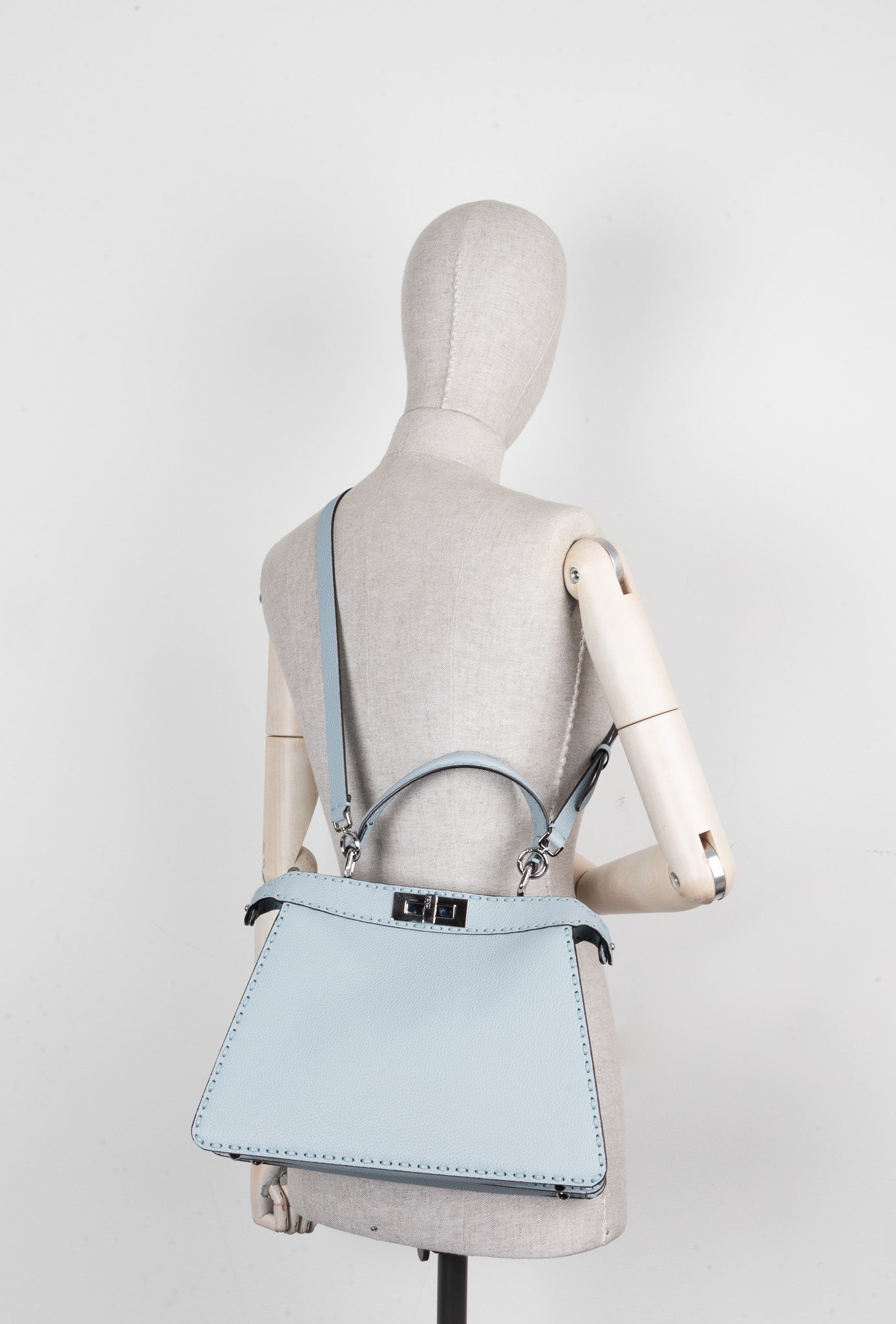 FENDI Peekaboo ISeeU Bag Medium Selleria Blue