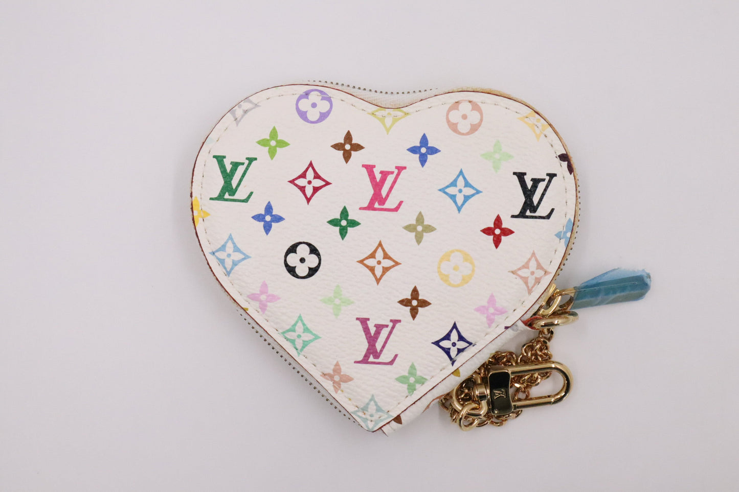 Louis Vuitton Heart Zippy in White Multicolor Monogram Canvas
