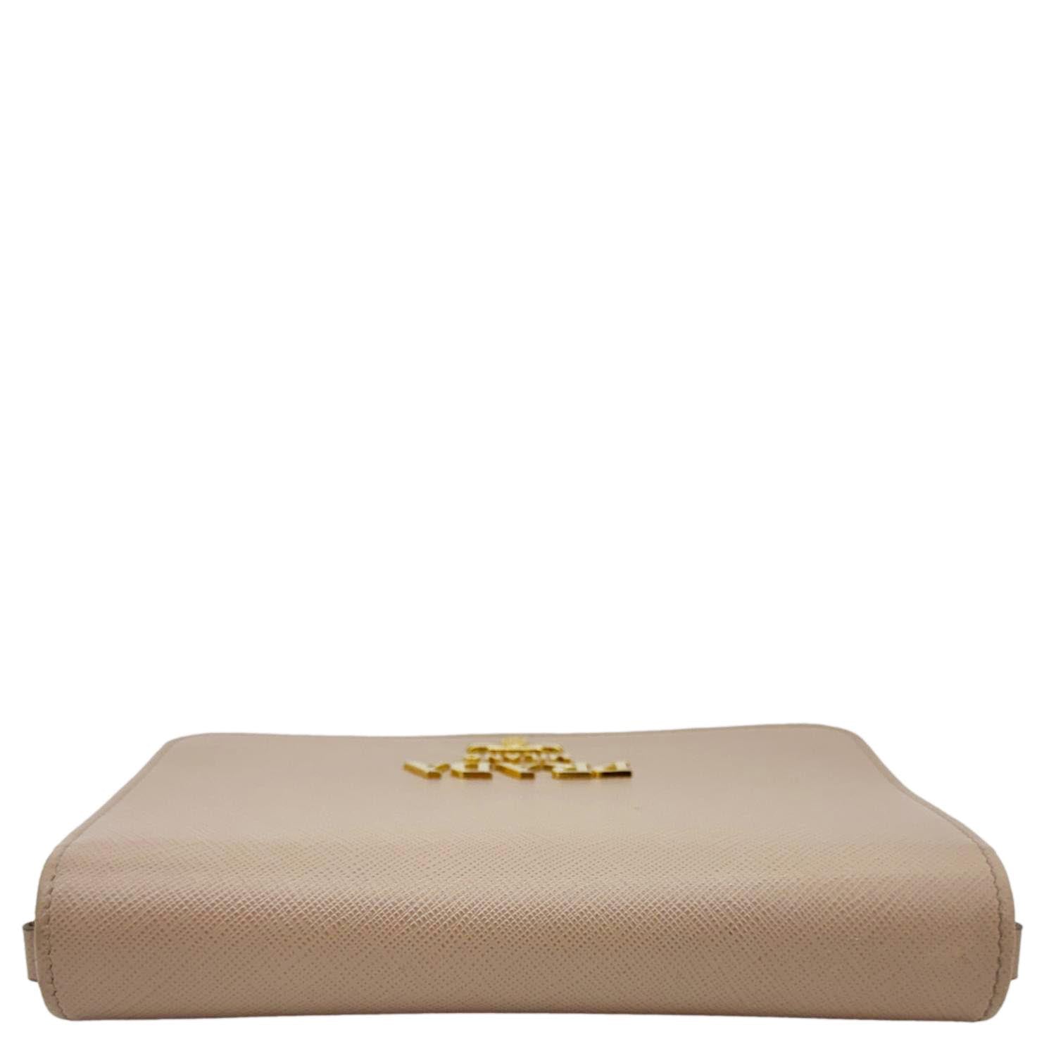 PRADA Soft Calfskin Saffiano Leather Chain Shoulder Bag Cipria