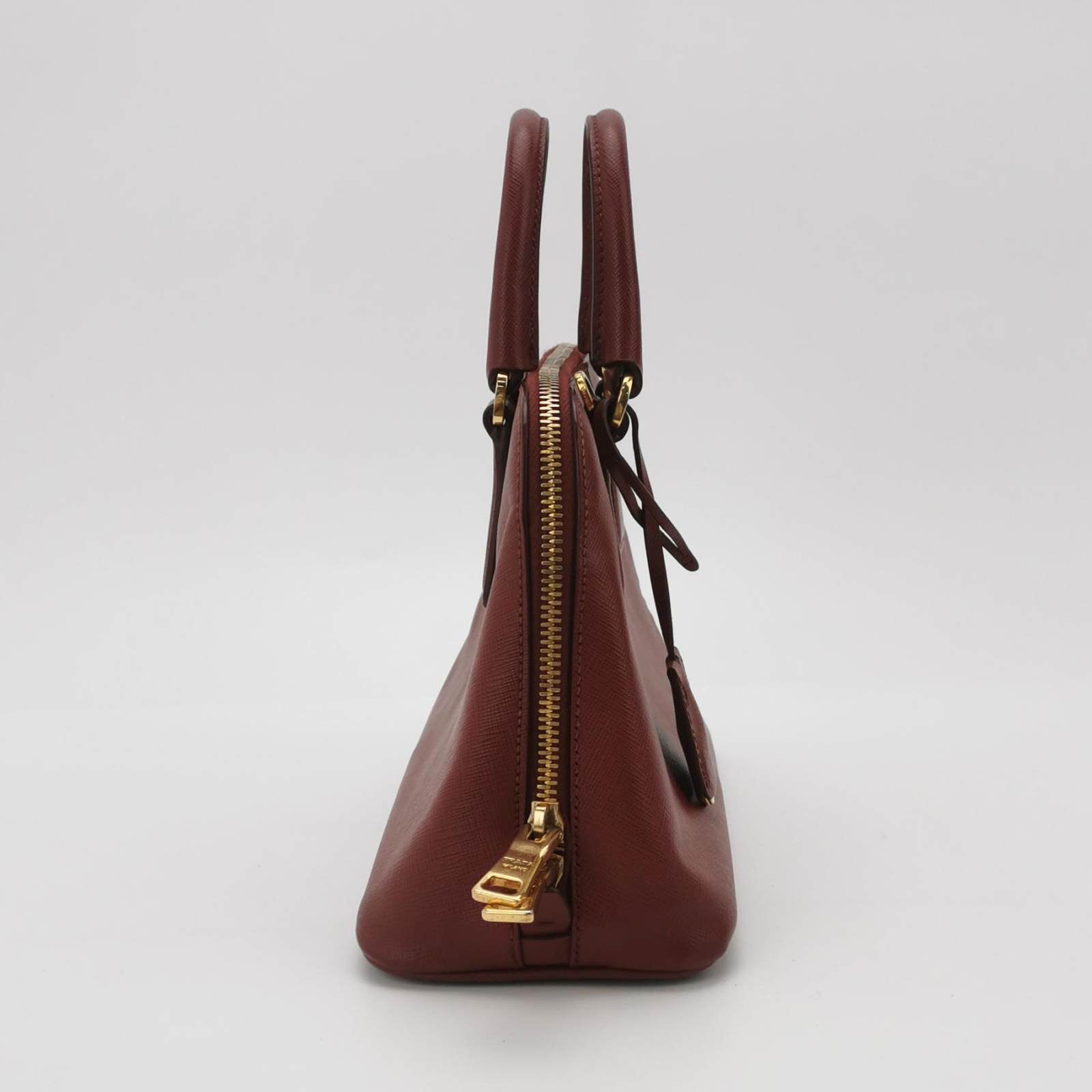 Prada Promenade Small Burgundy Leather Bag