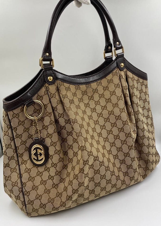 Gucci Leather Canvas Tote Style 21