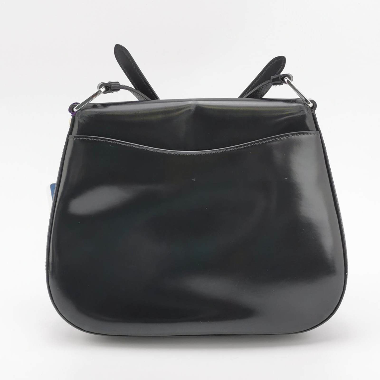 Prada Cleo Flap Medium Black Brushed Leather Crossbody Bag