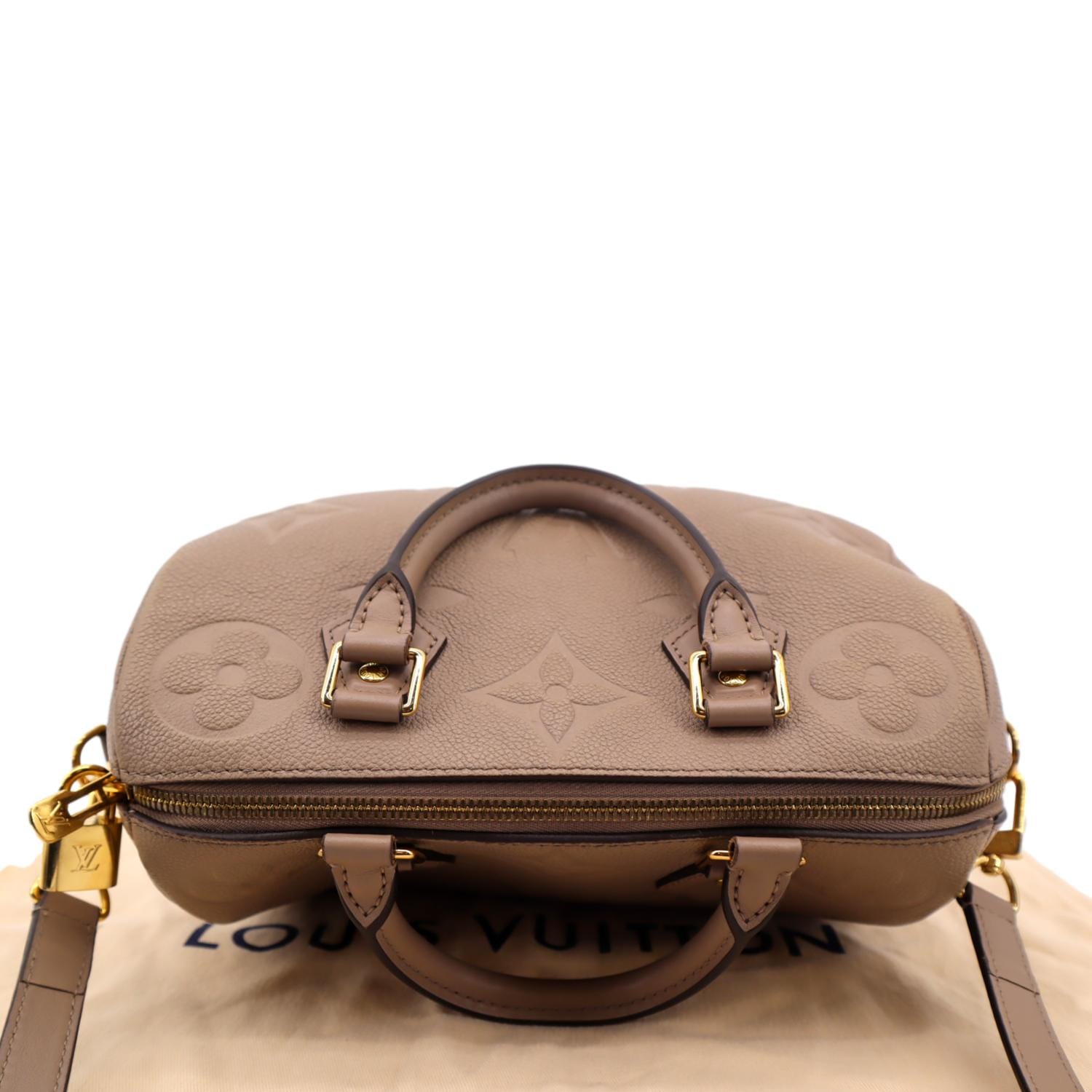 LOUIS VUITTON 25 Bandouliere Monogram Empreinte Shoulder Bag Tourterelle