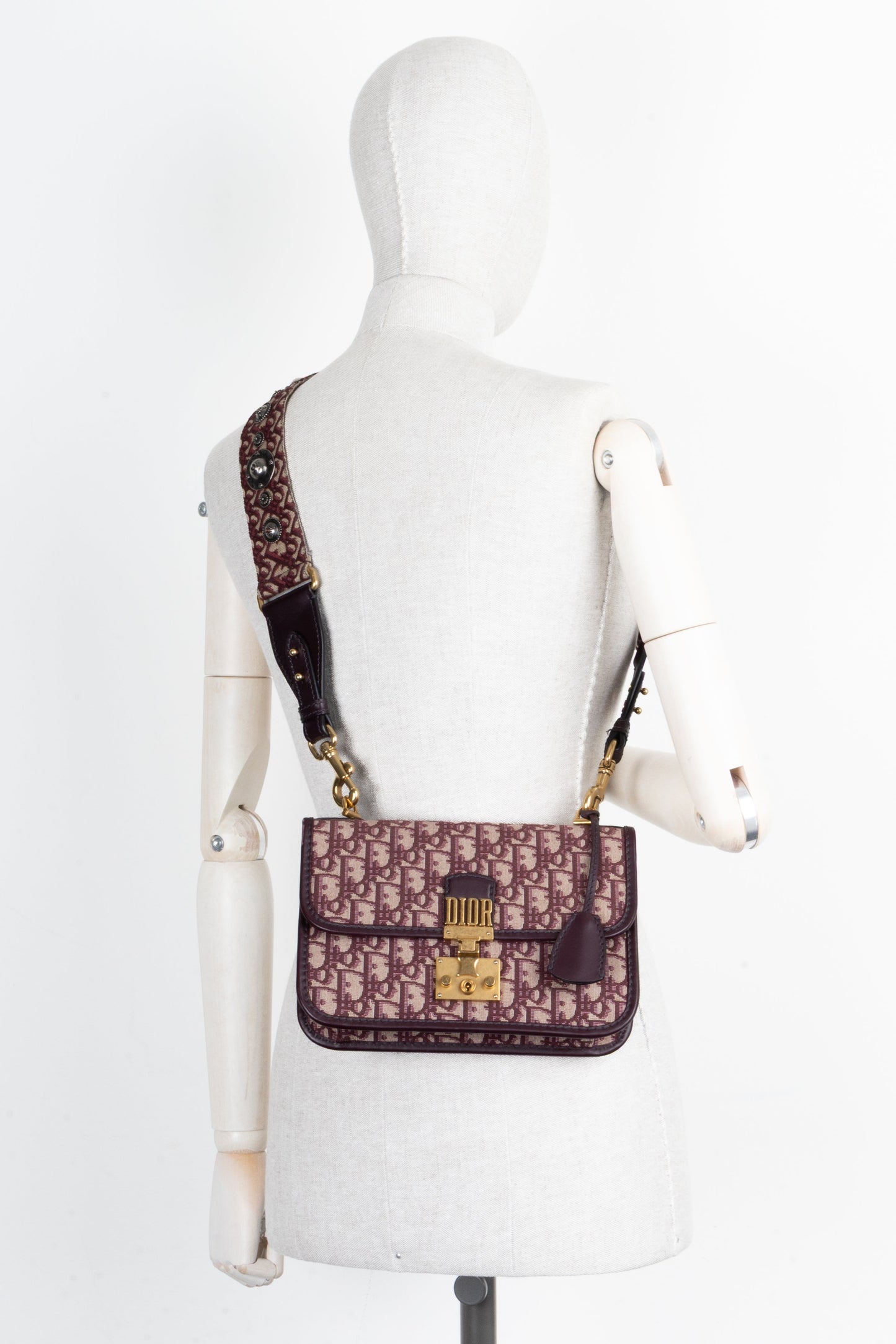 CHRISTIAN DIOR DiorAddict Crossbody Bag Oblique Burgundy