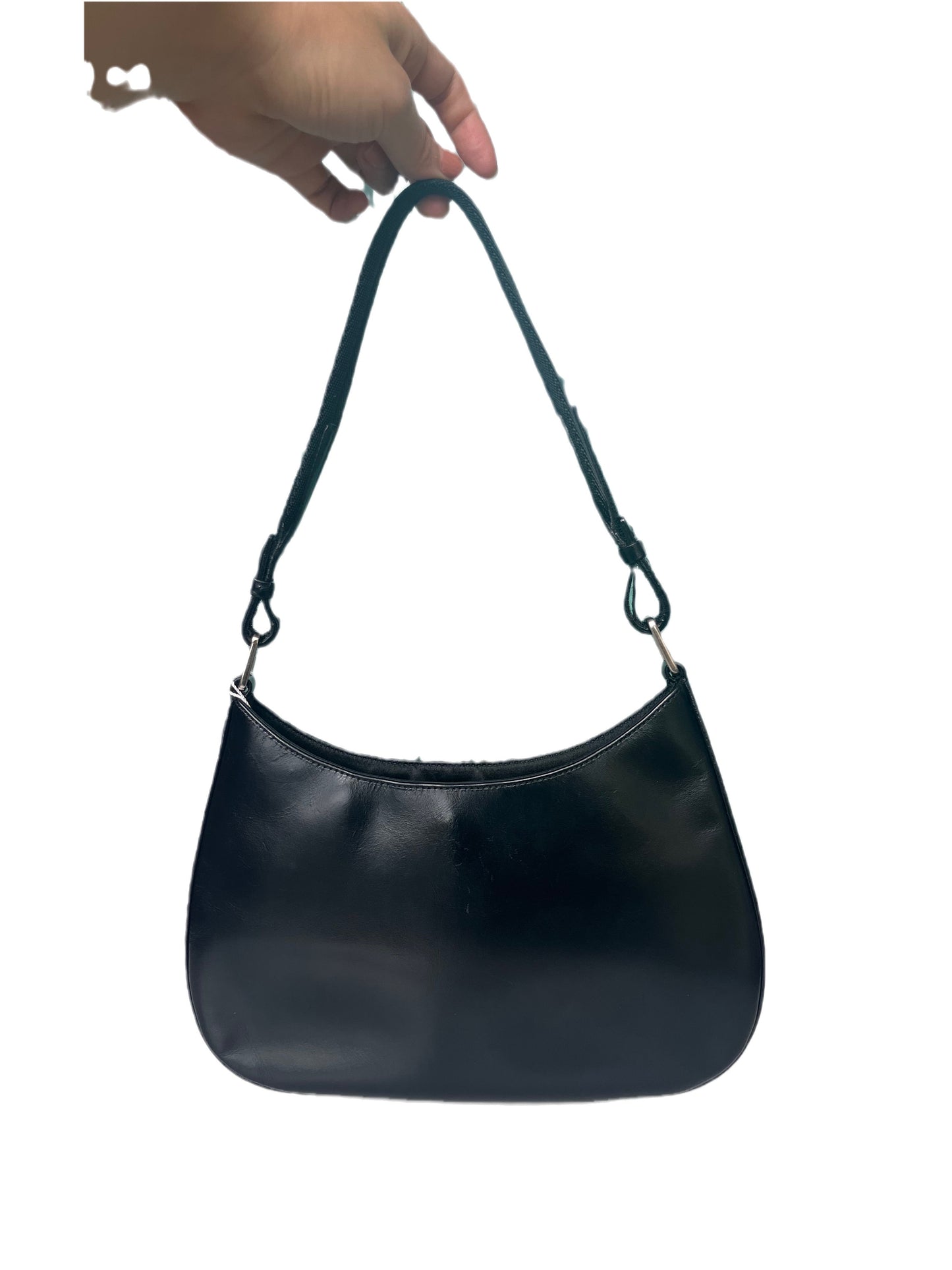 Prada Cleo Black Leather Silver Hardware