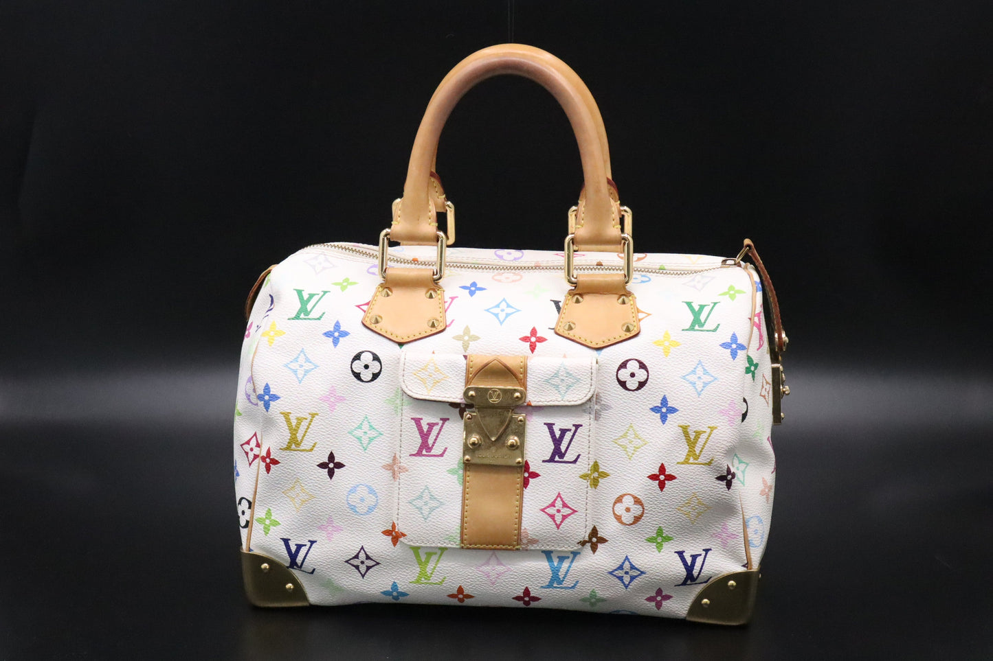 Louis Vuitton Speedy 30 in White Multicolor Monogram Canvas