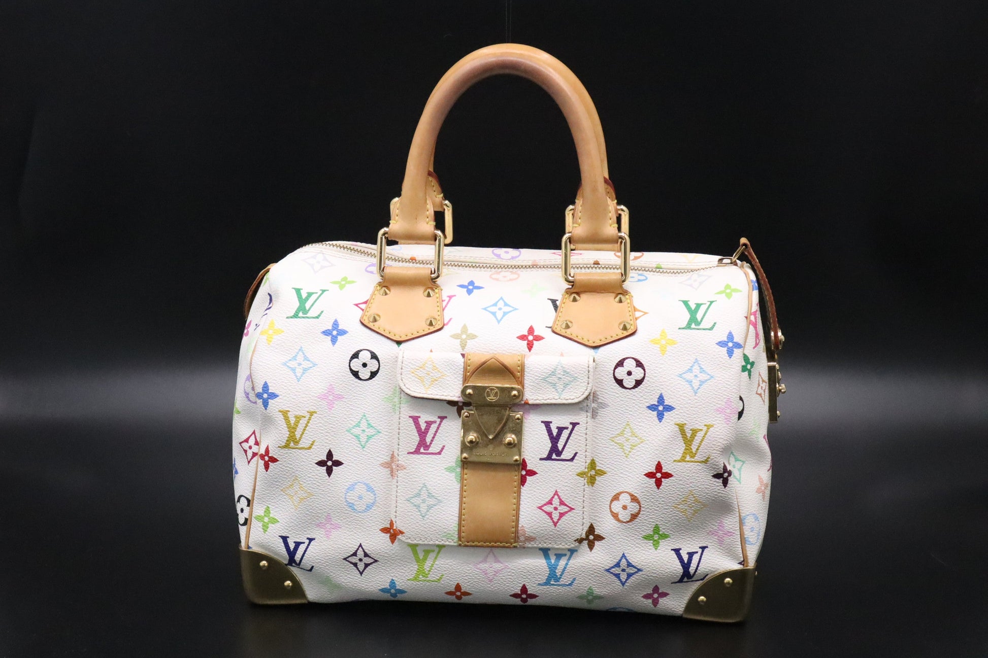 Louis Vuitton Speedy 30 in White Multicolor Monogram Canvas