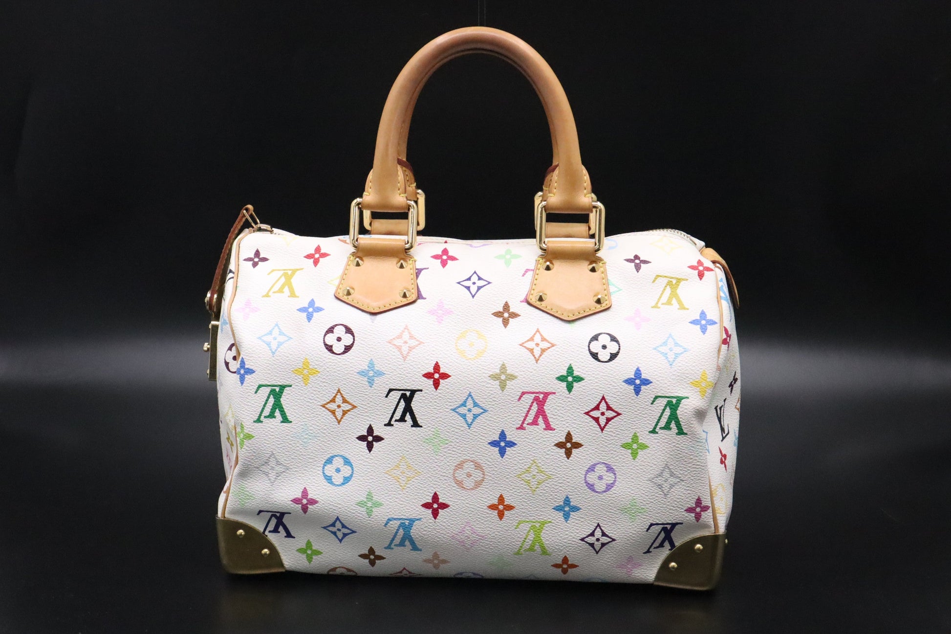 Louis Vuitton Speedy 30 in White Multicolor Monogram Canvas