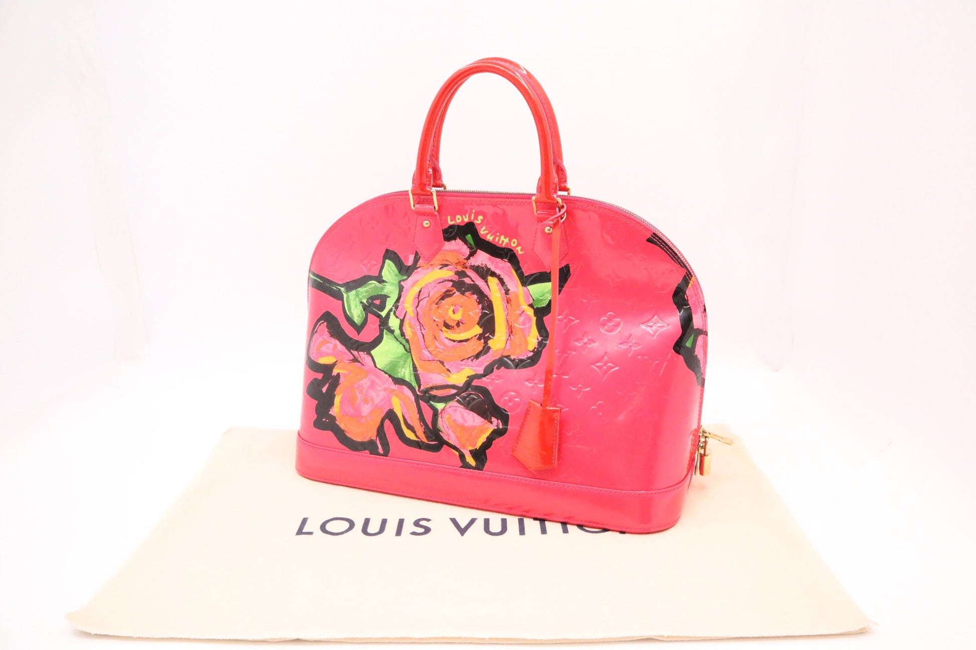 Louis Vuitton x Stephen Spro Alma GM in Pink Roses Vernis Leather