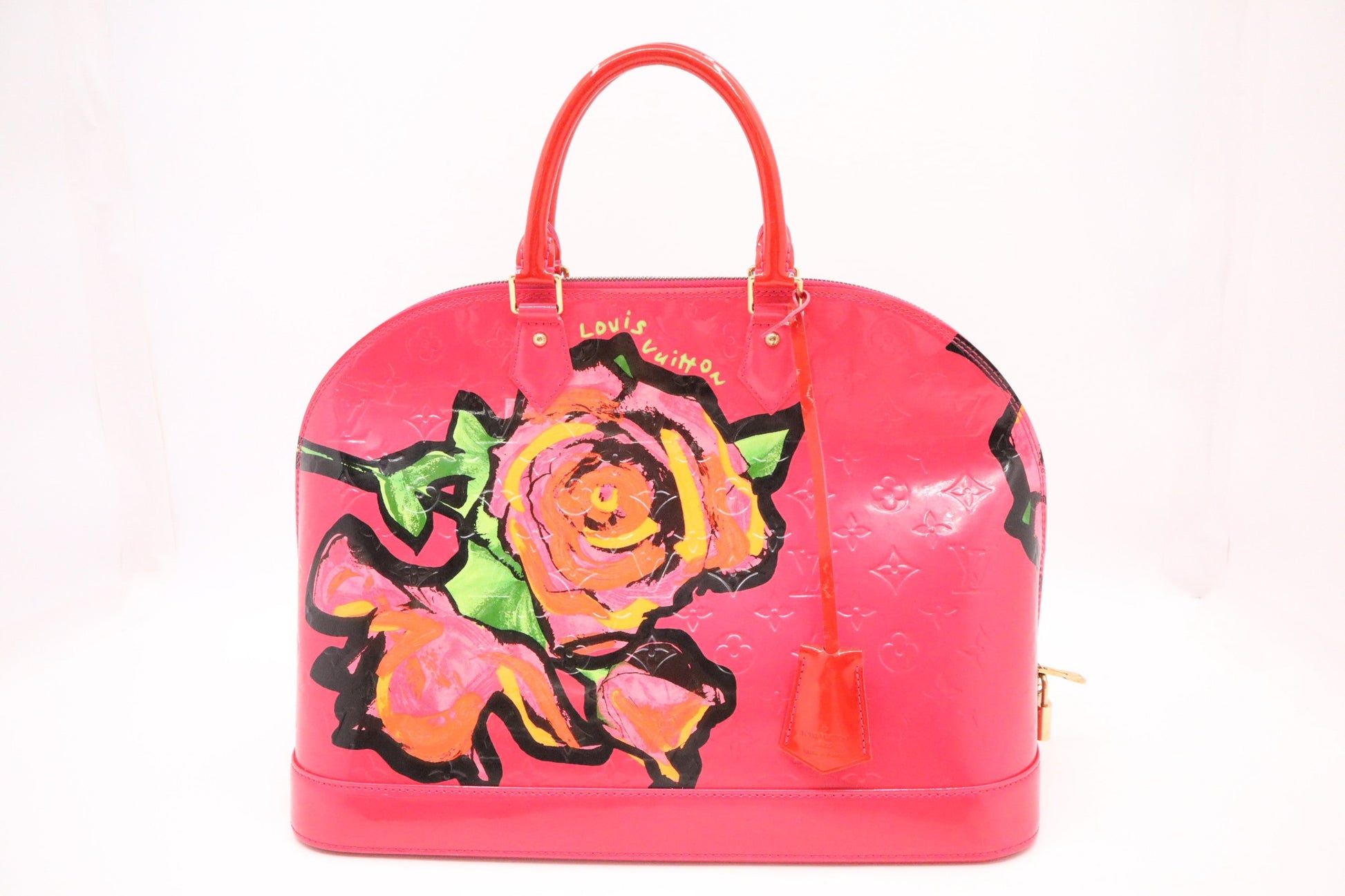 Louis Vuitton x Stephen Spro Alma GM in Pink Roses Vernis Leather