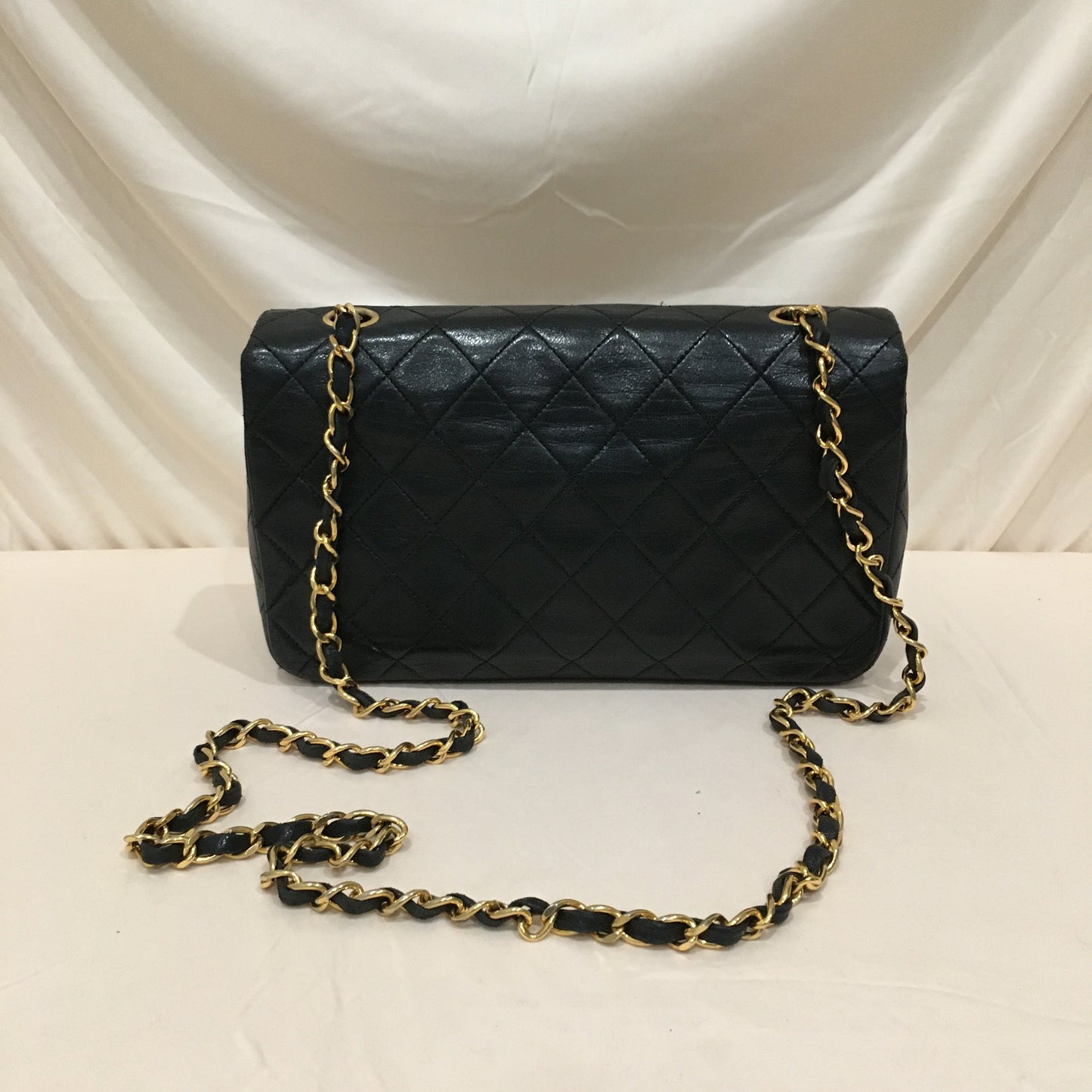 Chanel Black Leather Single Flap Shoulder Bag Sku# 73023