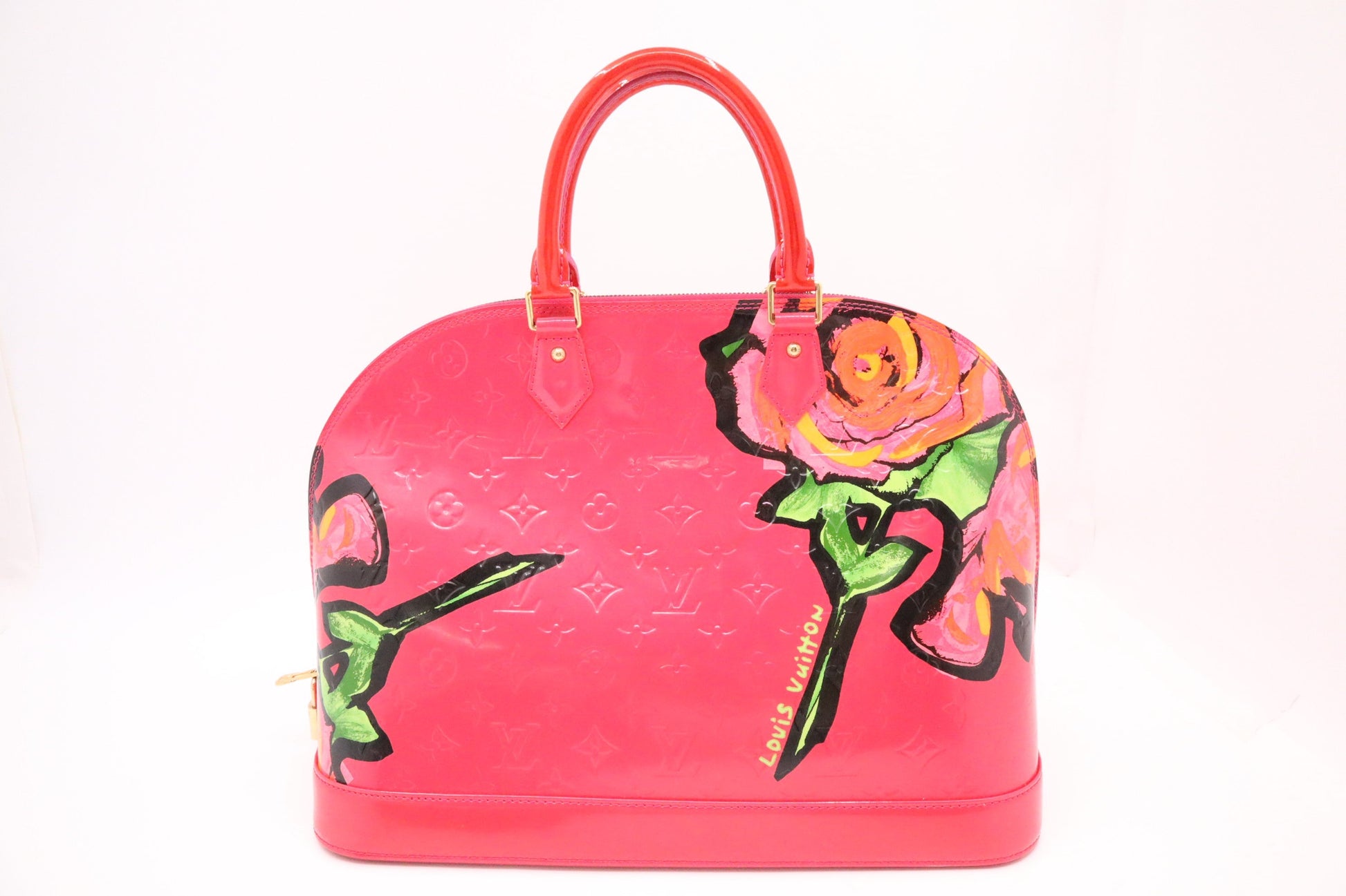 Louis Vuitton x Stephen Spro Alma GM in Pink Roses Vernis Leather