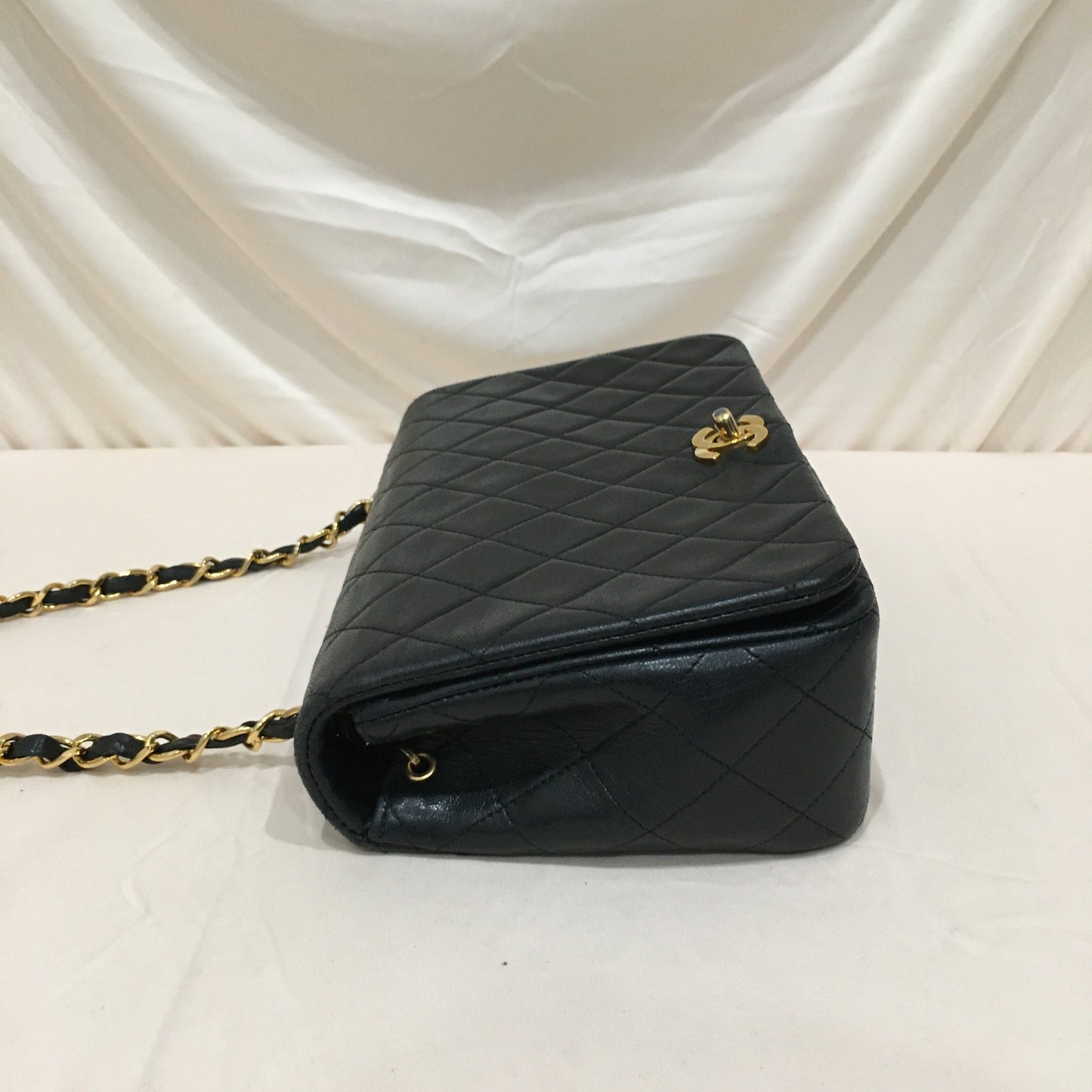 Chanel Black Leather Single Flap Shoulder Bag Sku# 73023