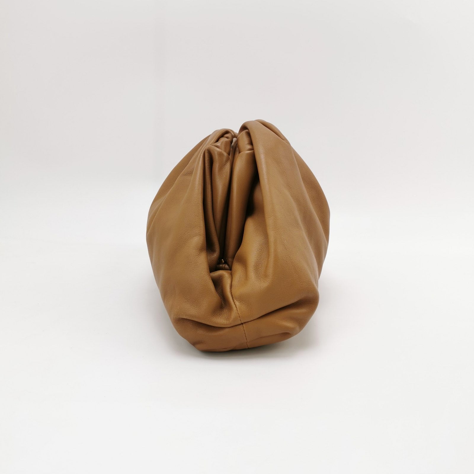 Bottega Veneta Pouch Calfskin Leather Caramel Brown Large