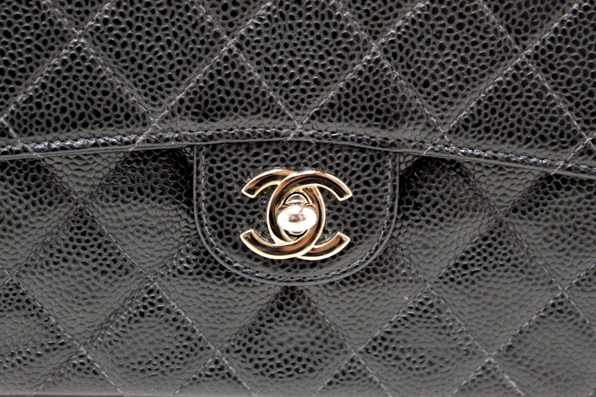 Chanel Black Quilted Caviar Leather Square Mini Classic Flap Bag