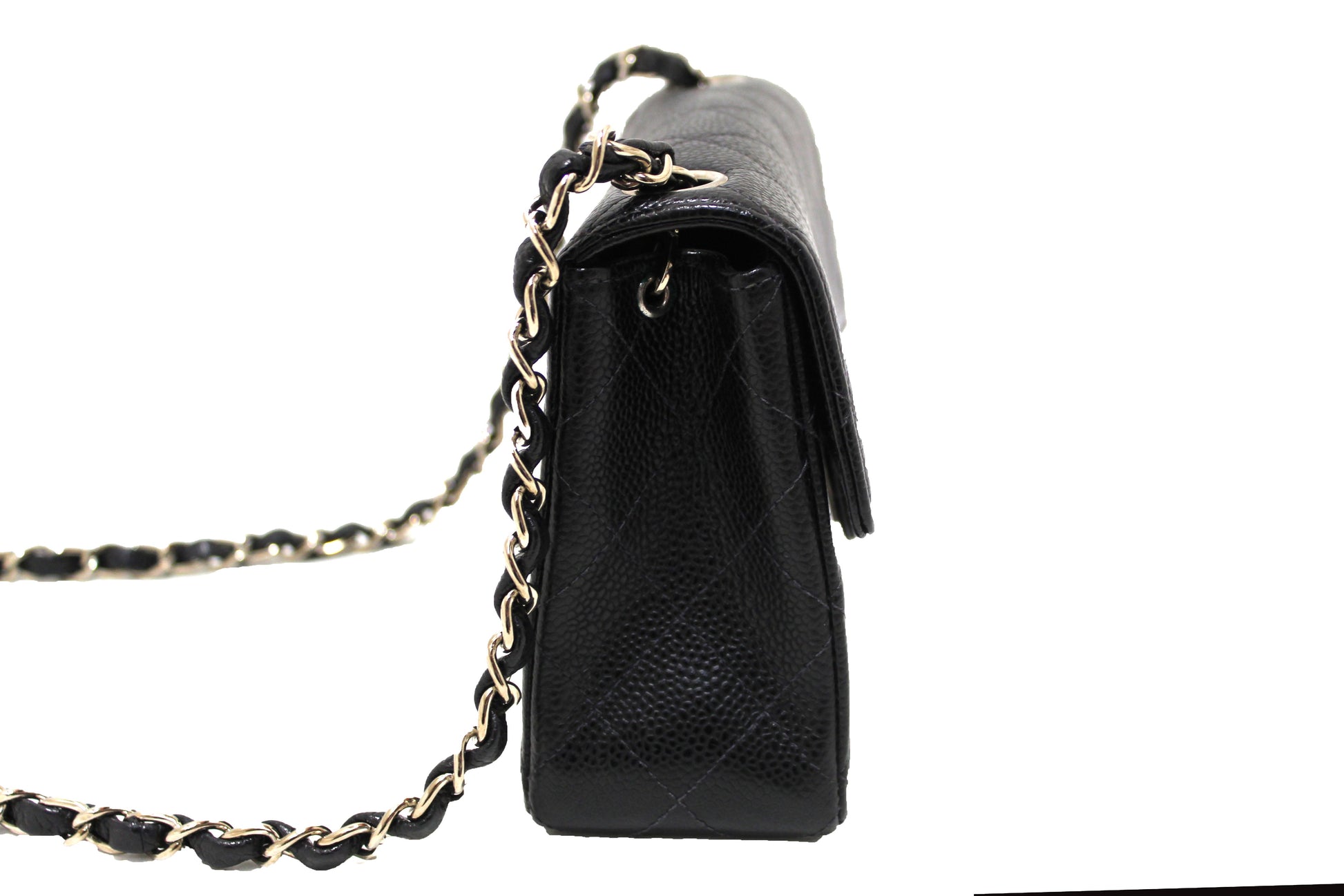 Chanel Black Quilted Caviar Leather Square Mini Classic Flap Bag