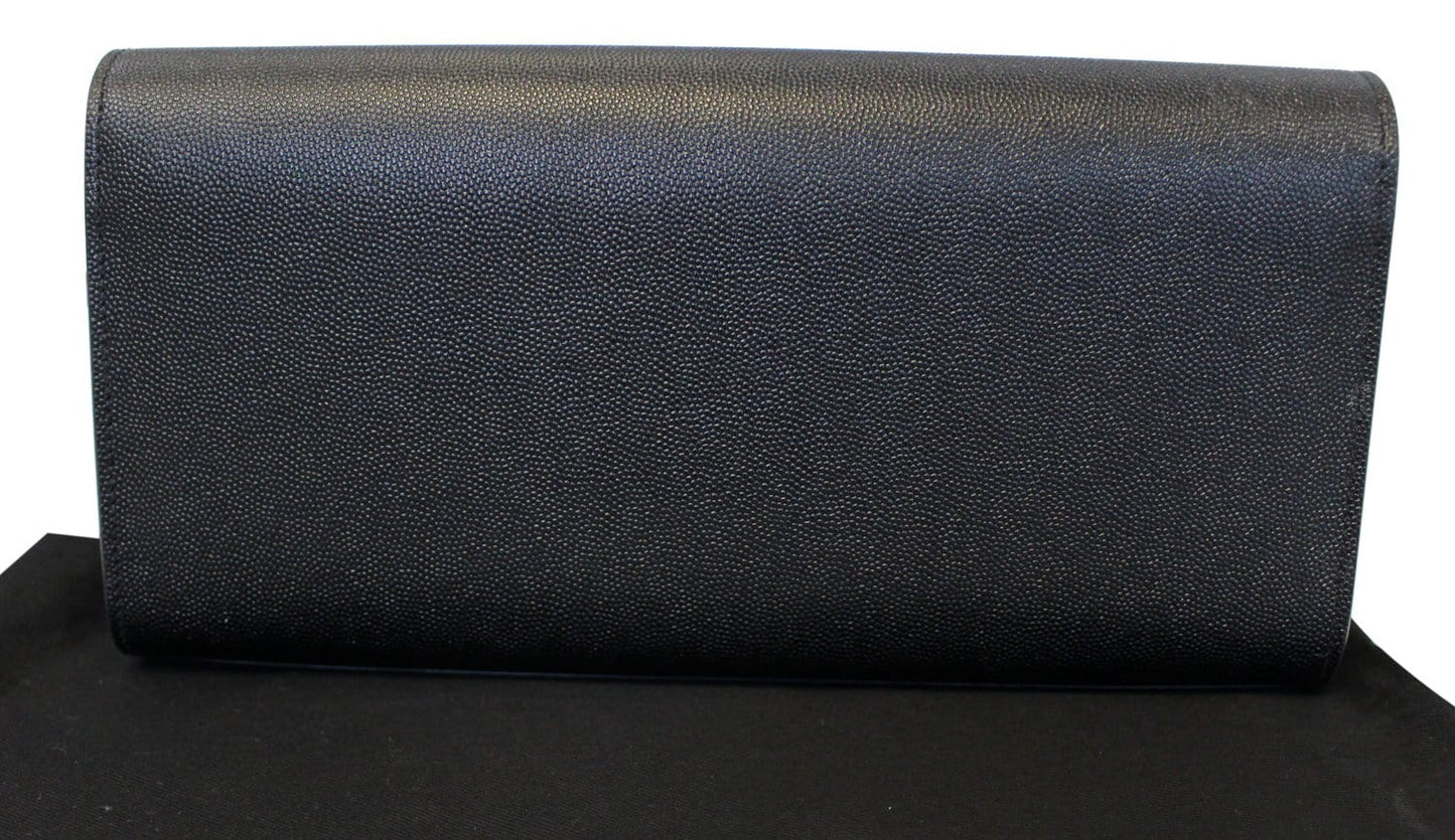 SAINT LAURENT Kate Black Leather Clutch