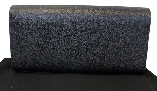 SAINT LAURENT Kate Black Leather Clutch