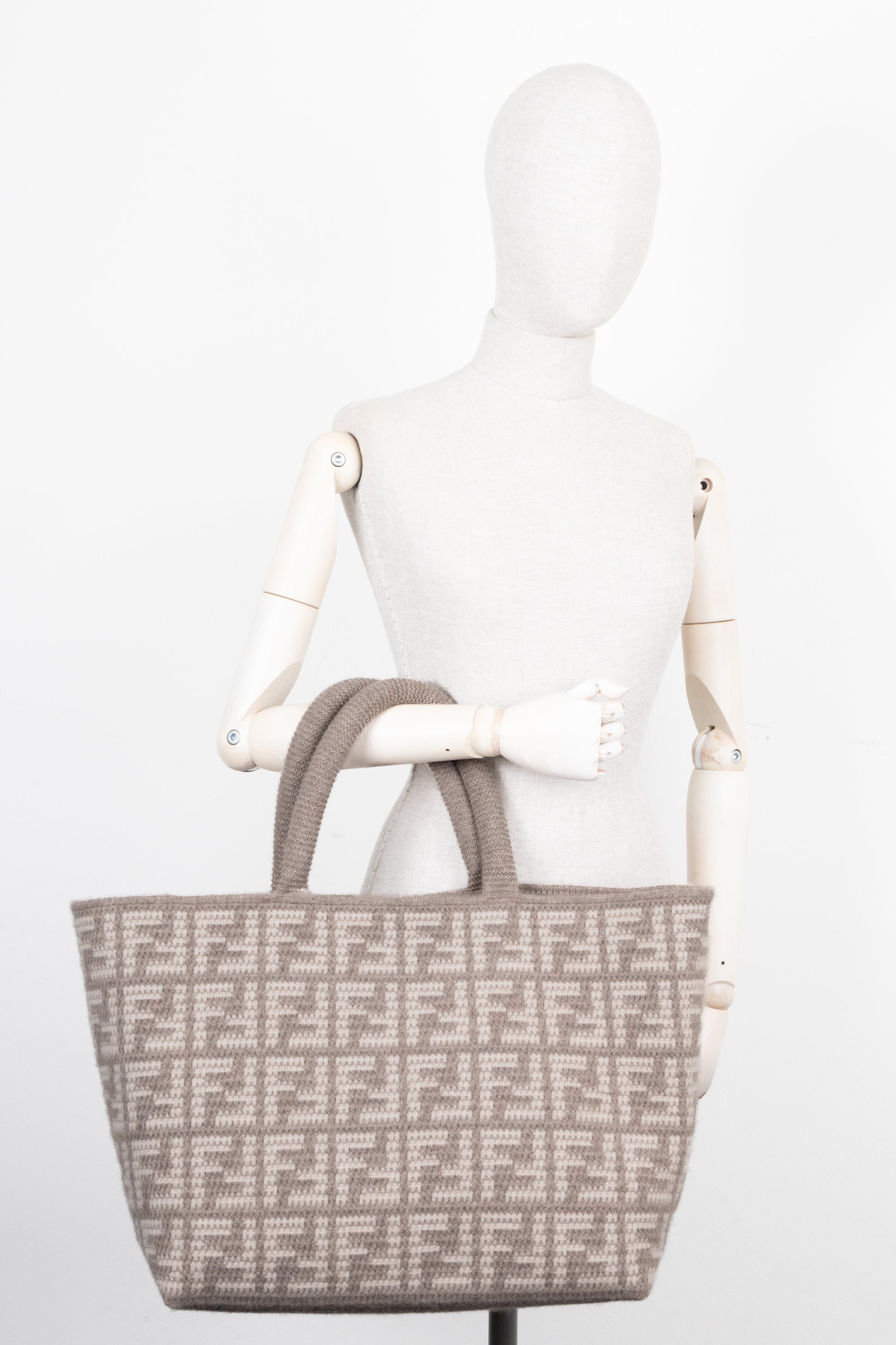 FENDI Large Zucca Tote Bag Cashmere Grey