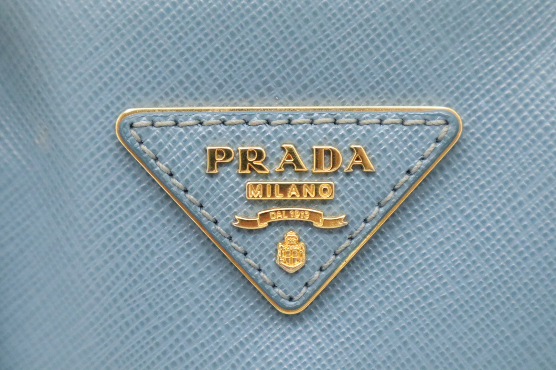 Prada Lux Promenade in Light Blue Saffiano Leather