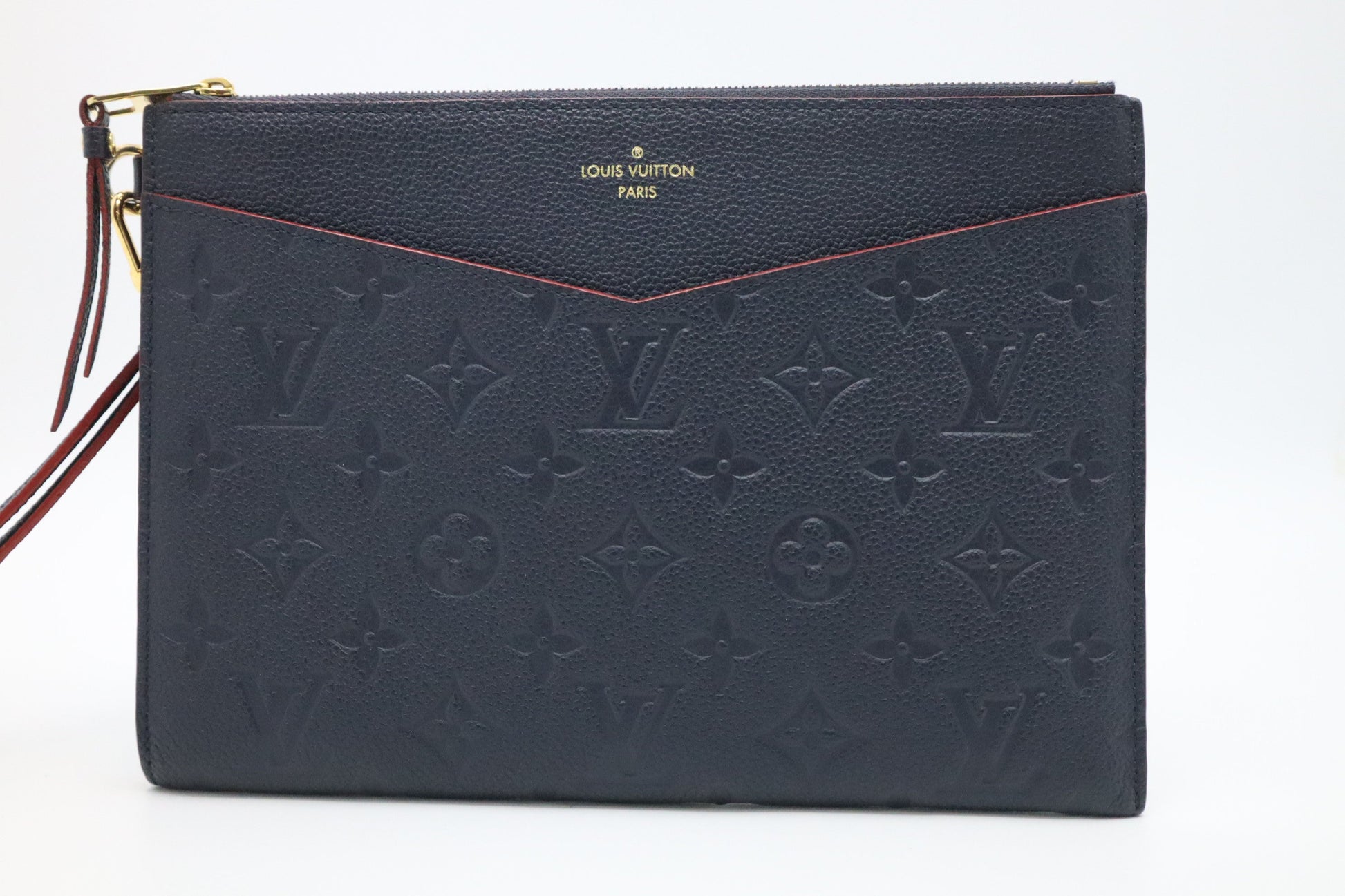 Louis Vuitton Pochette Melanie MM in Marine Rouge Empreinte Leather