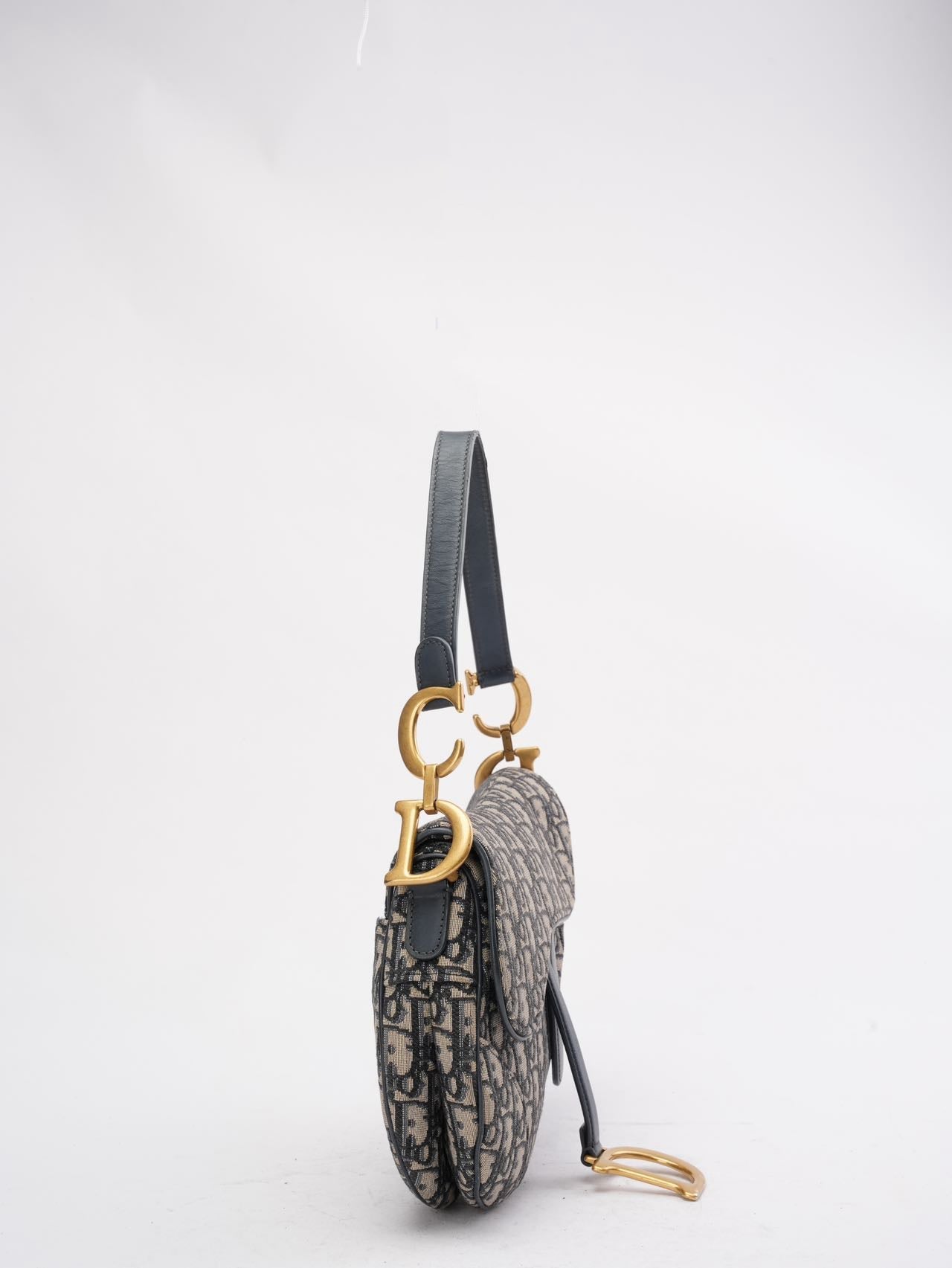 Dior Saddle Bag Medium Blue Oblique Jacquard 2020