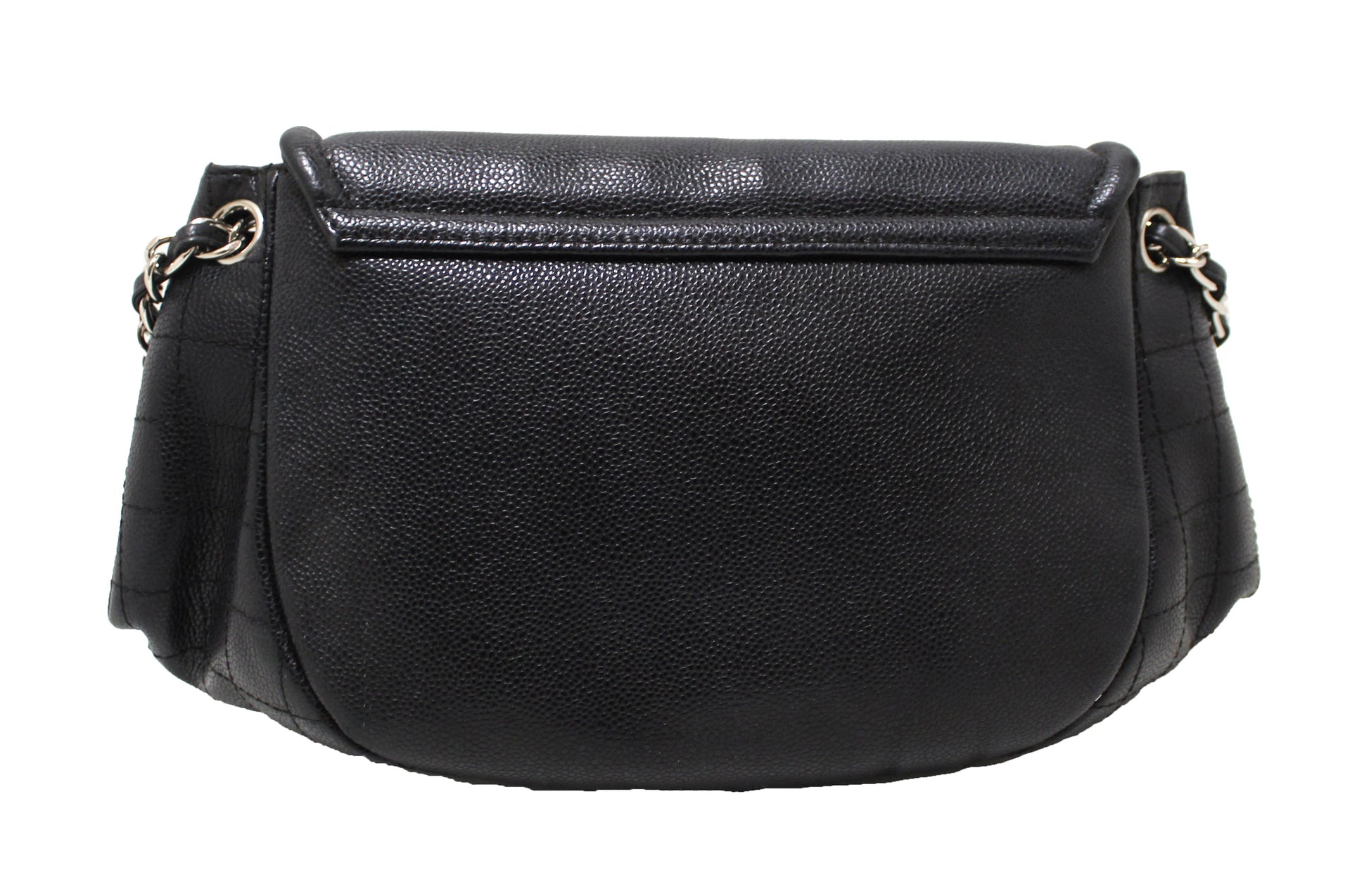 Chanel Black Caviar Leather Timeless Large Half Moon Flap Bag