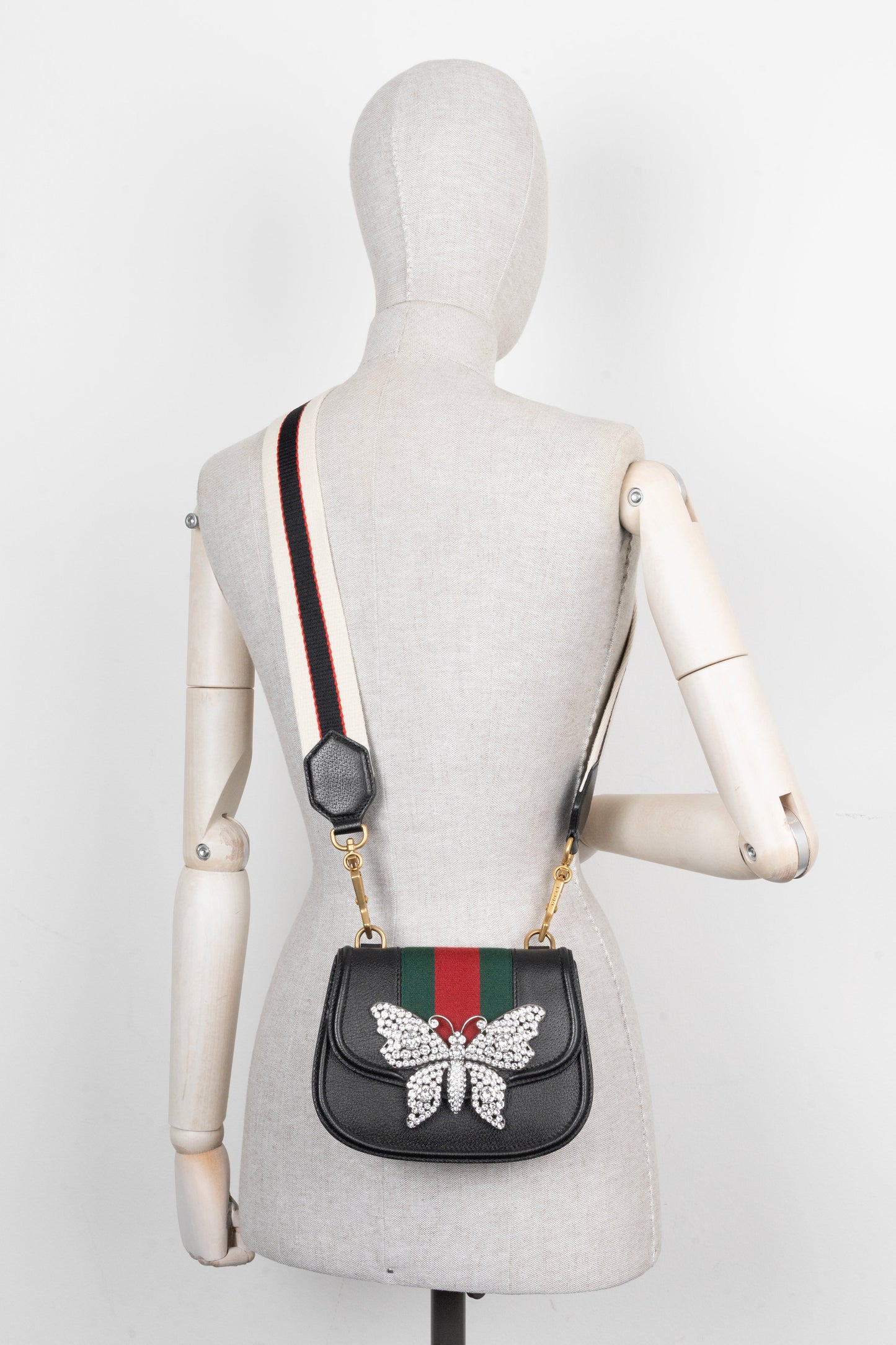 GUCCI Totem Butterfly Bag Small Black