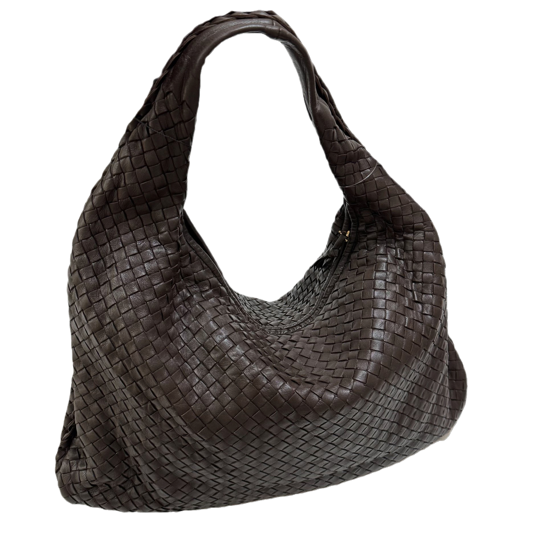 Bottega Veneta Hobo Bag Large Dark Brown Lambskin leather