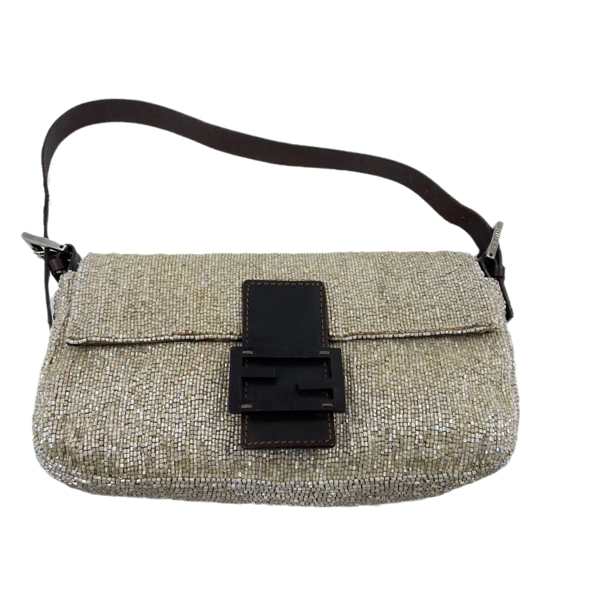 Fendi Baguette Shoulder bag with Beige Beads