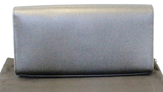 SAINT LAURENT Kate Black Leather Clutch