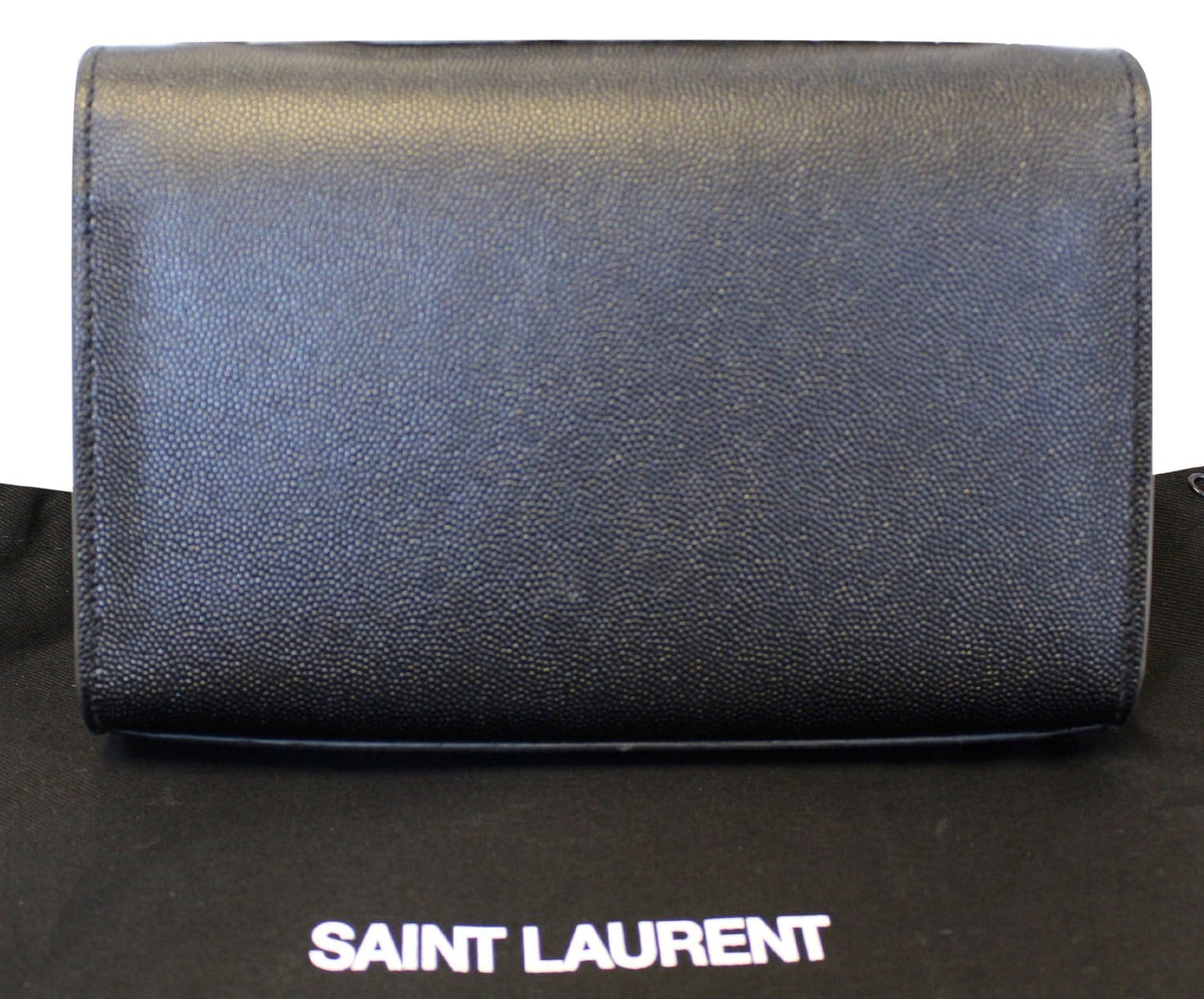 SAINT LAURENT Kate Black Leather Chian Clutch Crossbody Bag