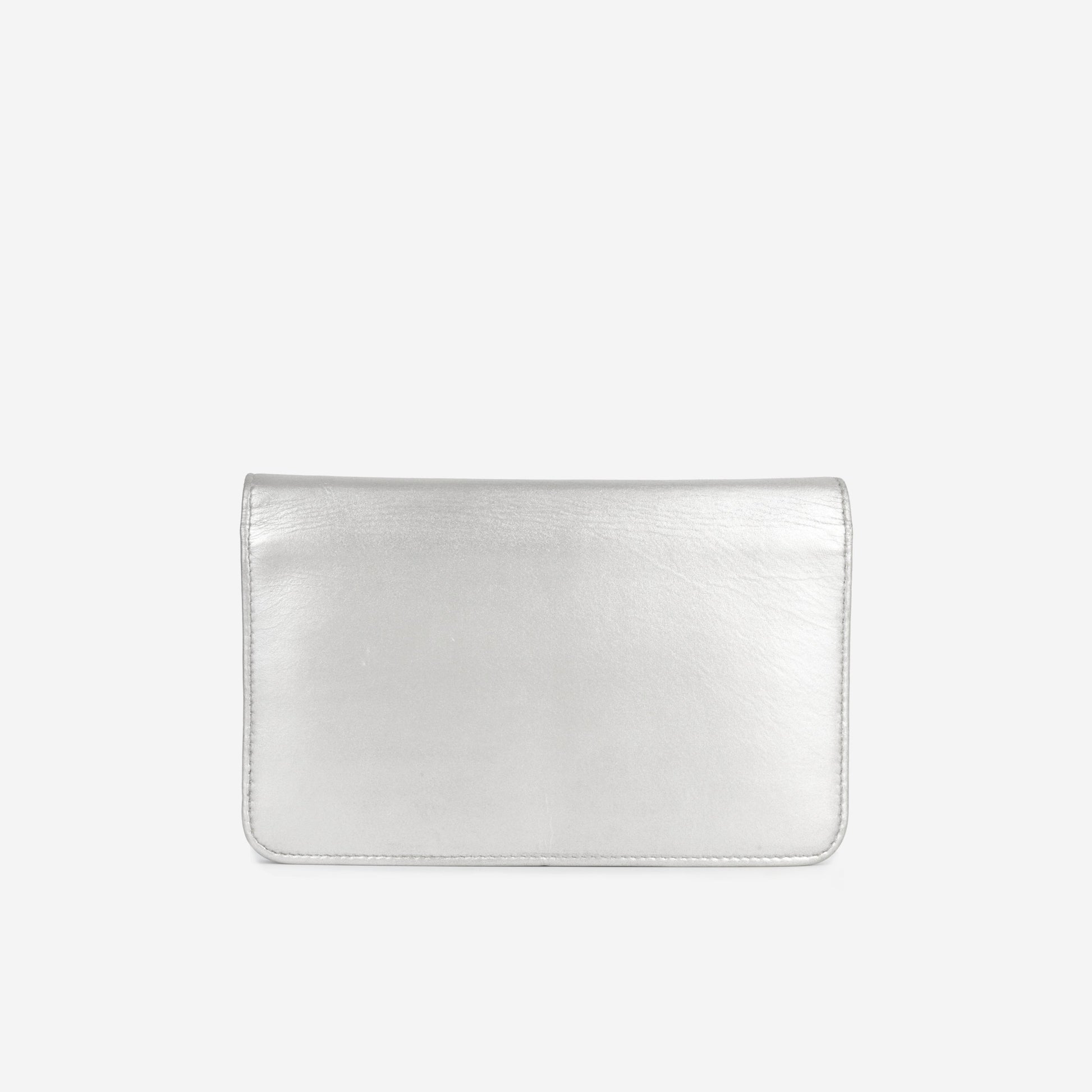 Chanel CC Wallet on Chain - Silver
