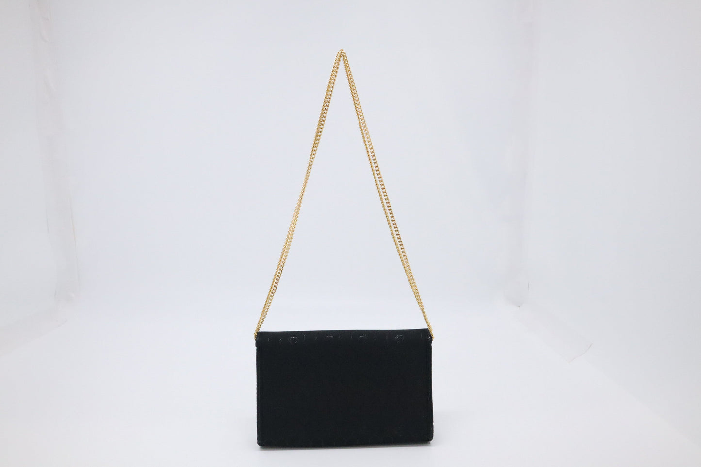 Dior Trotter Chain Shoulder Bag in Black Canvas