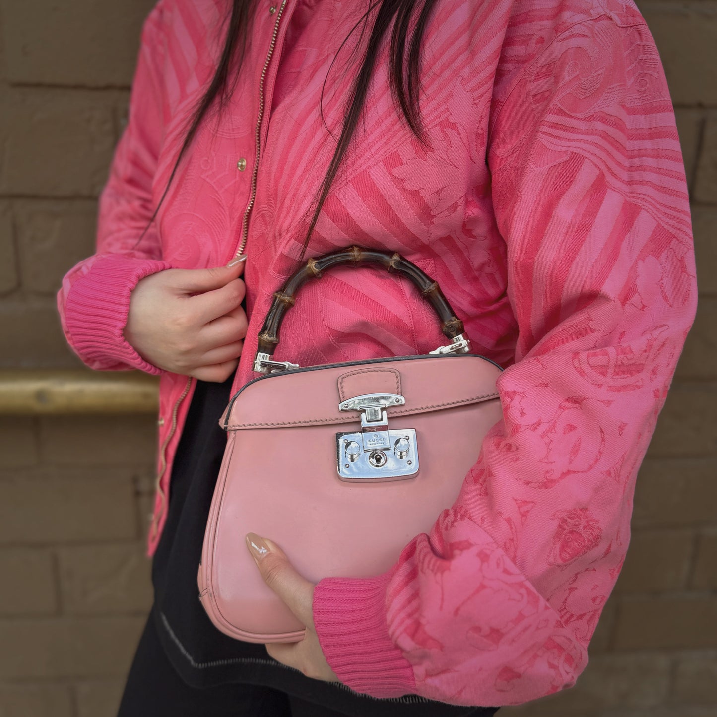 Gucci Lock Bamboo Handle Bag