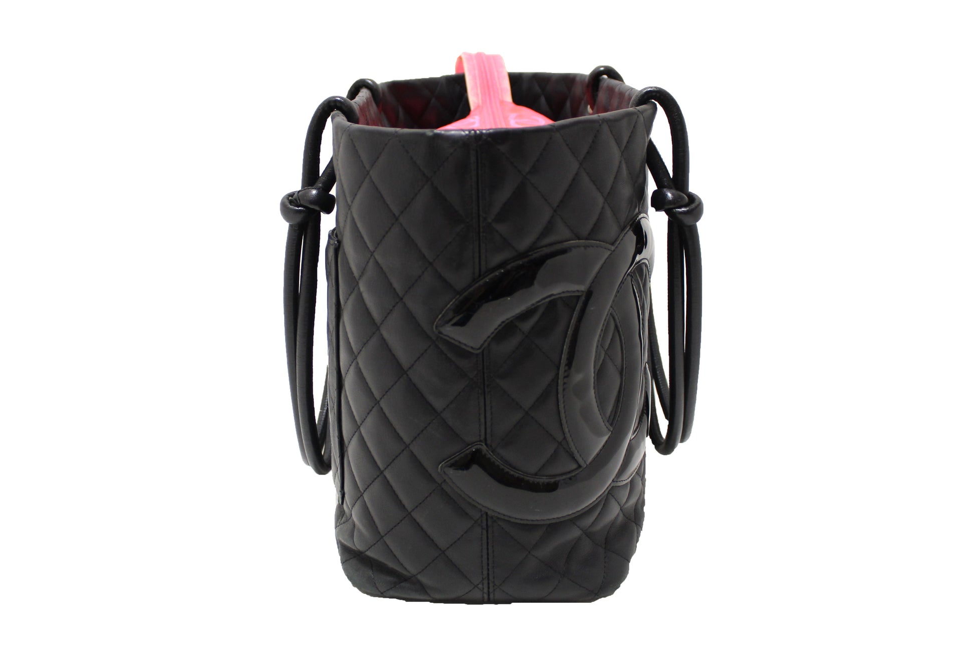 Chanel Black Quilted Calfskin Leather Large Cambon Tote Shoulder Bag