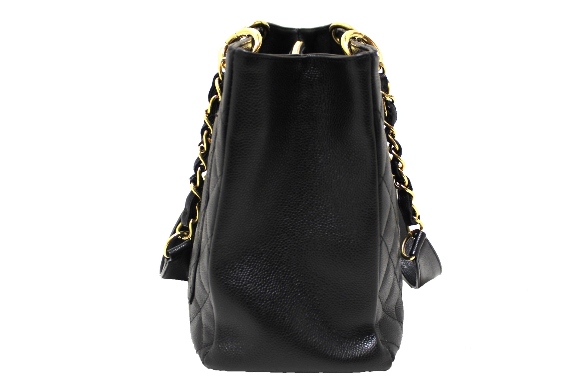 Chanel Black Quilted Caviar Leather Grand Shopper Tote Shoulder Bag