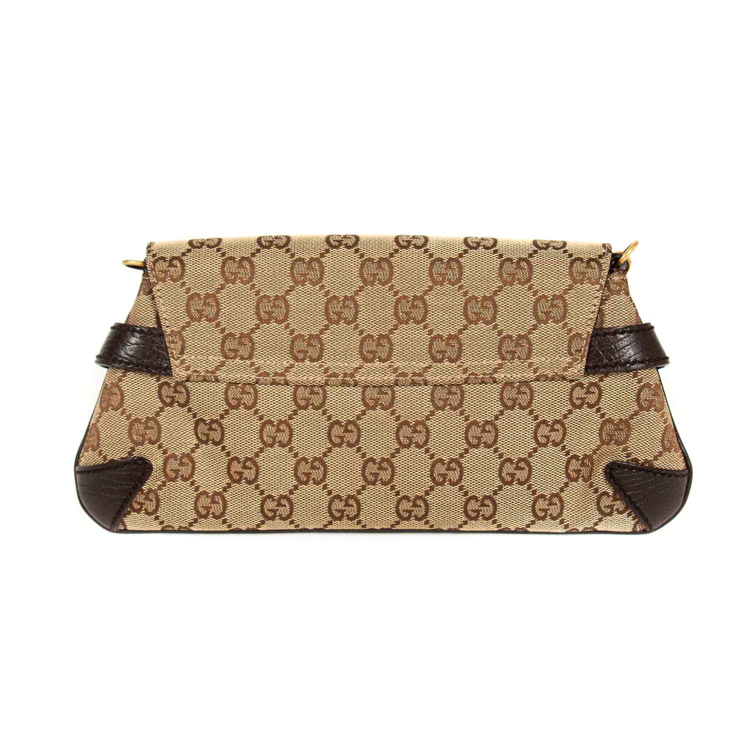 Gucci Horsebit Leather Canvas Shoulder Bag Style 3
