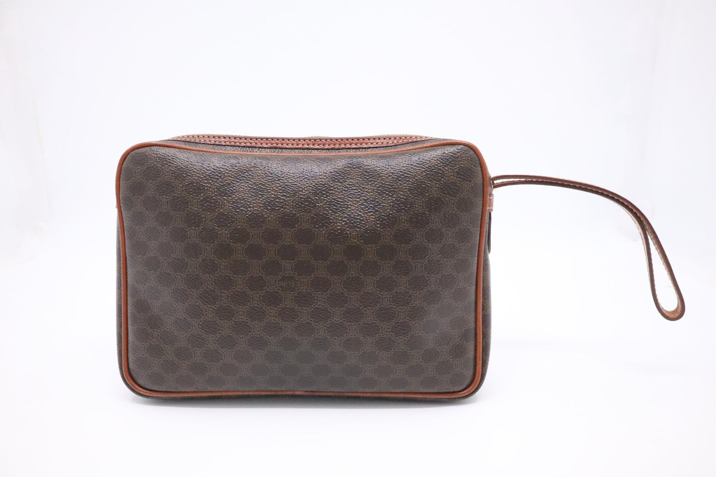 Celine Wrist Pouch in Brown Macadam Canvas