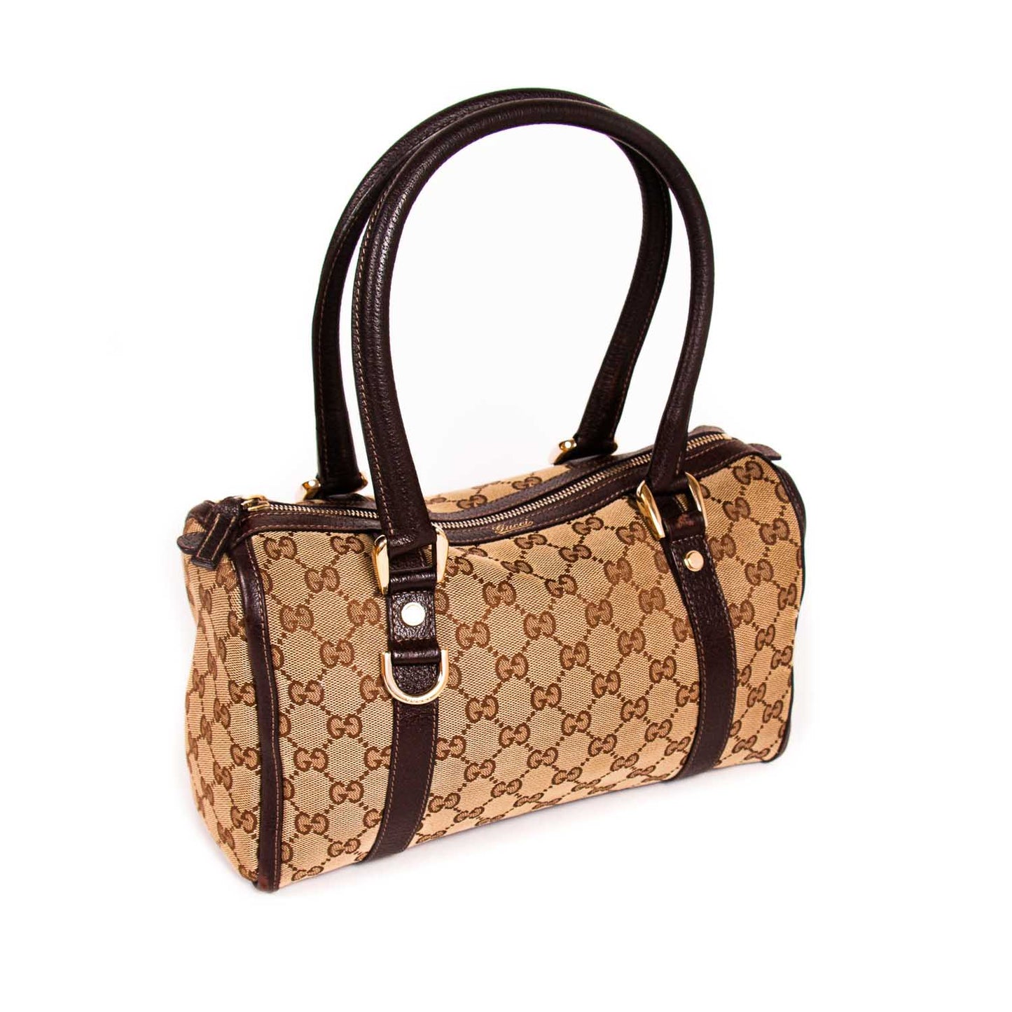 Gucci Boston Leather Canvas Shoulder Bag Style 4