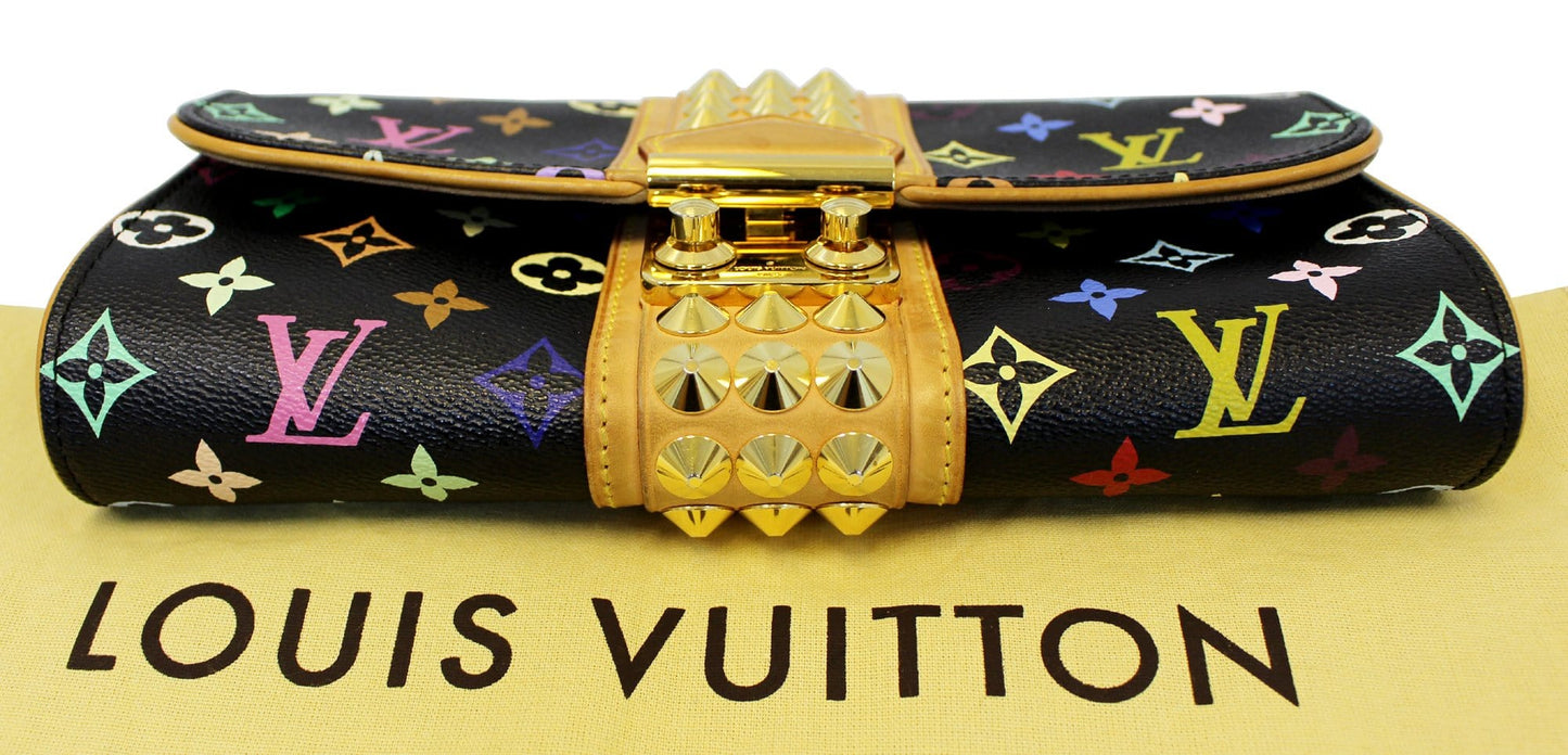 LOUIS VUITTON Black Monogram Multicolore Courtney Clutch Bag