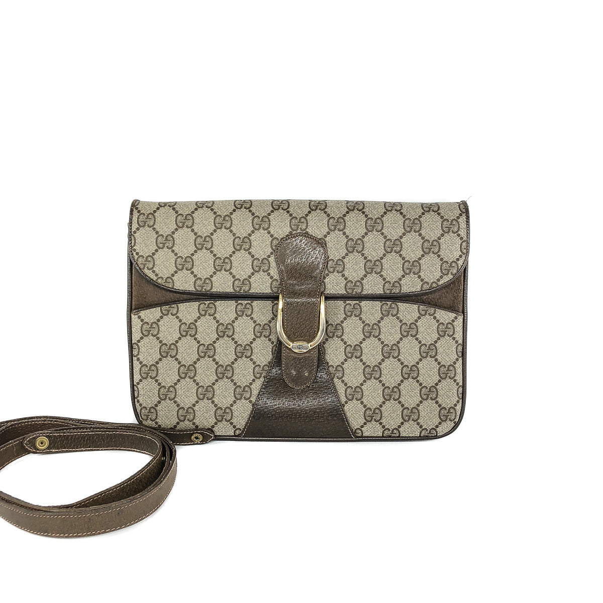 Gucci Monogram Leather Canvas Shoulder Bag