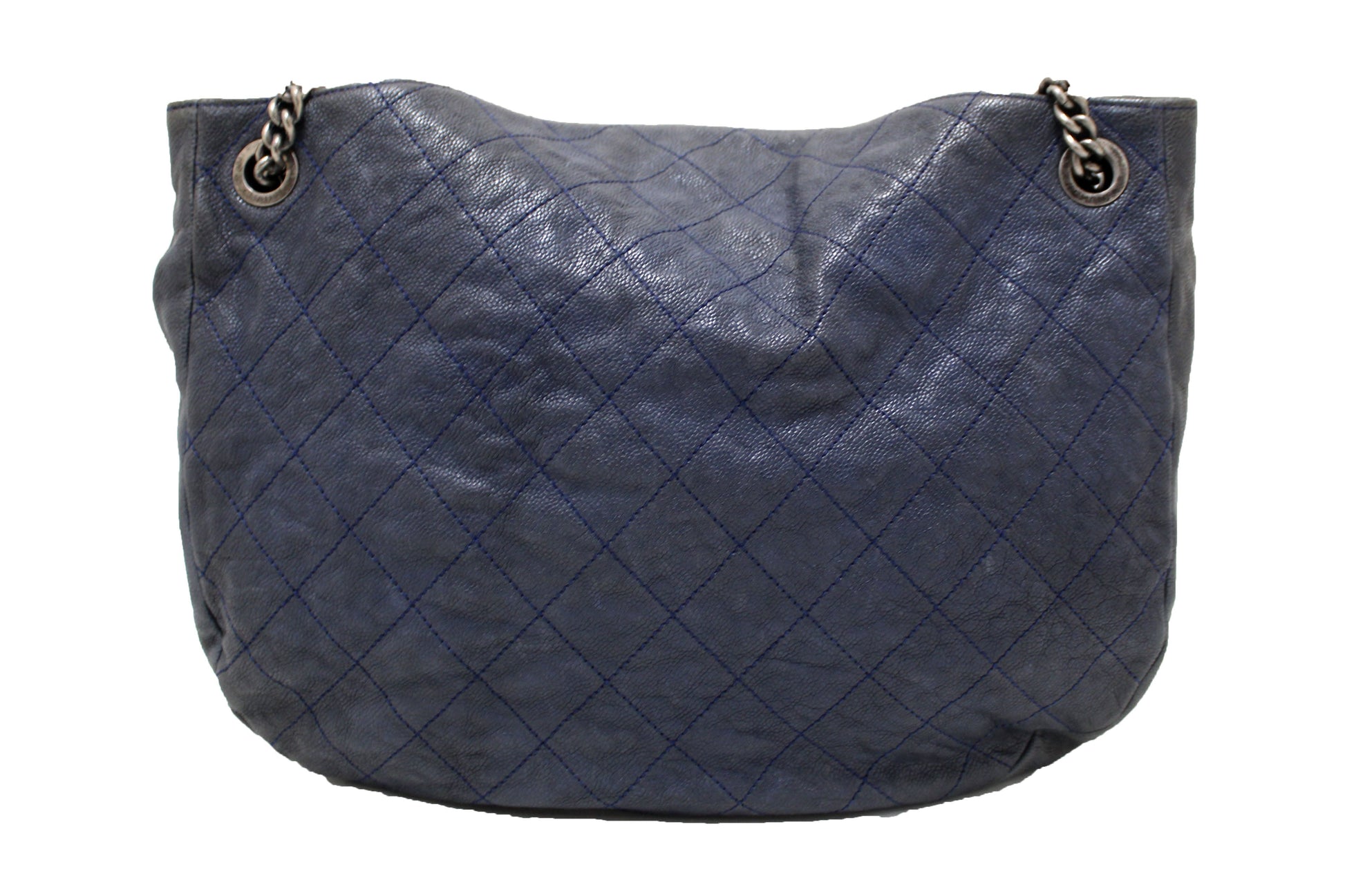 Chanel Blue Quilted Caviar Leather Hobo Shoulder Bag
