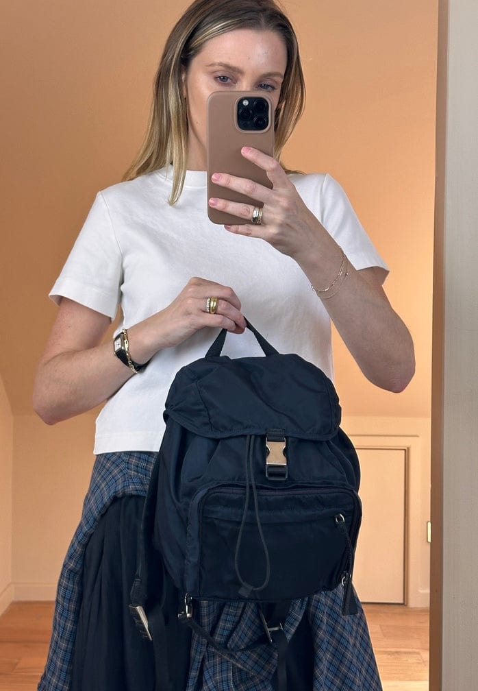 Prada Navy Nylon Small Backpack