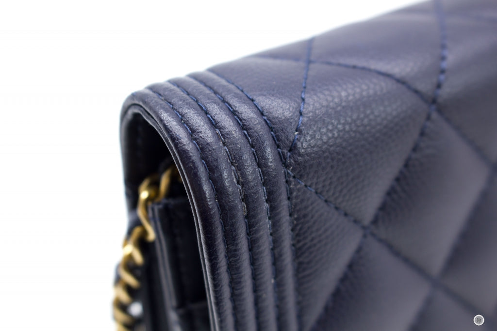 Chanel Boy Wallet ON Chain Navy Caviar Shoulder Bags Gbhw