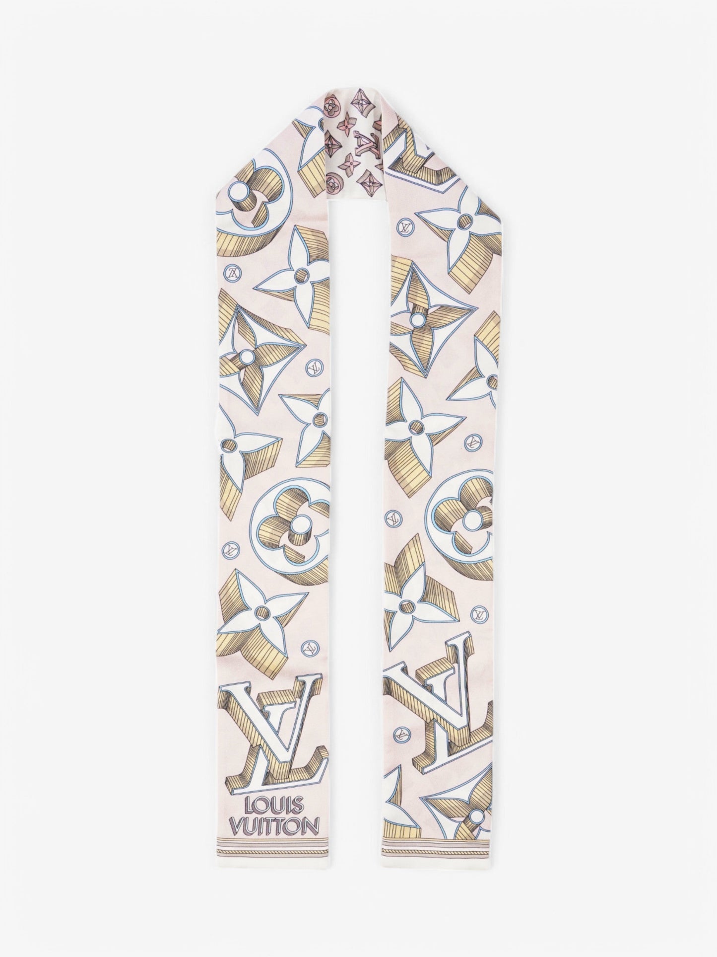 Louis Vuitton Bandeau White / Brown / Pink Silk