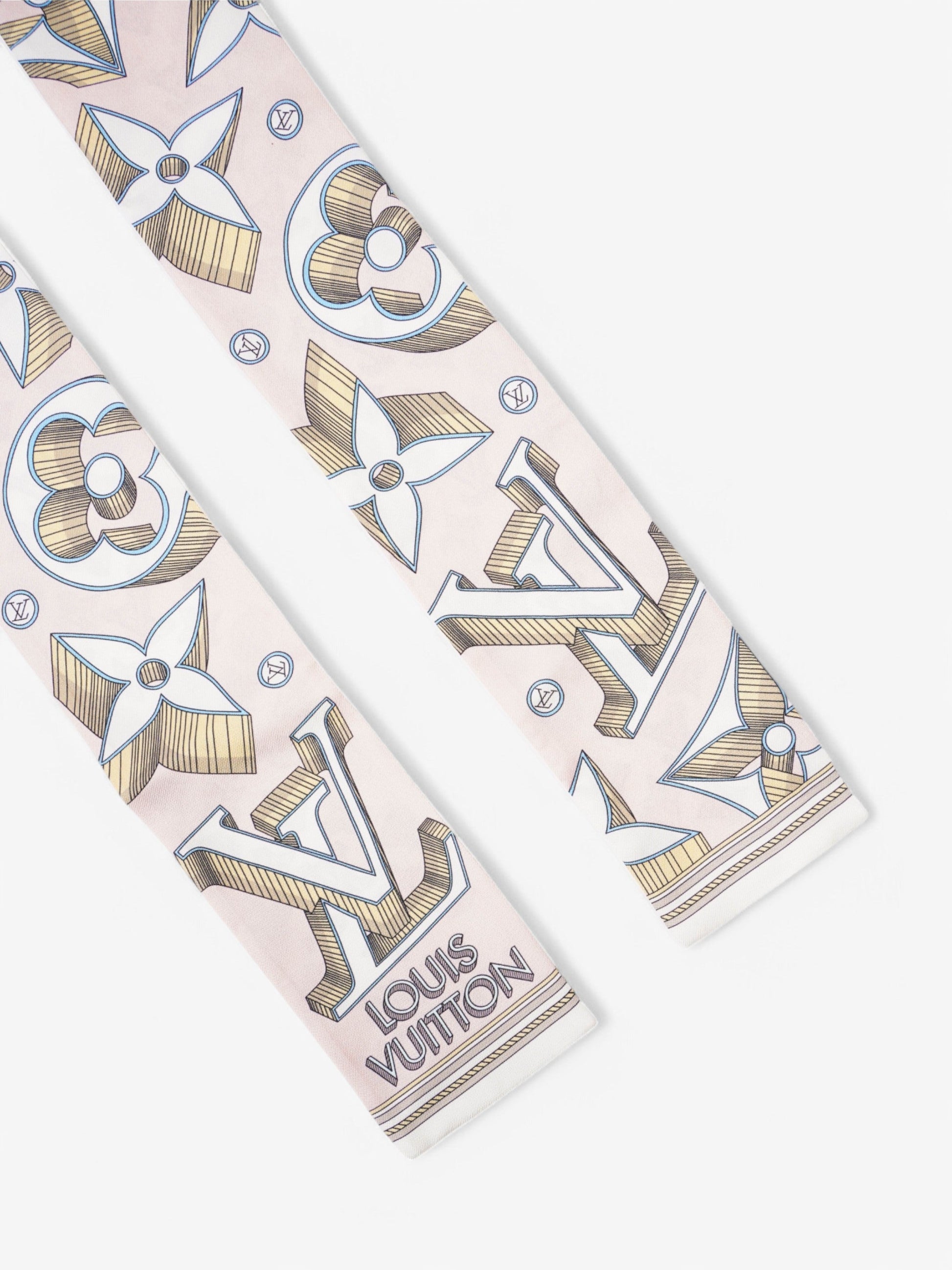 Louis Vuitton Bandeau White / Brown / Pink Silk