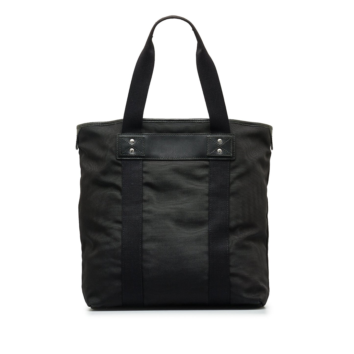 Gucci Web Black Leather Nylon Tote Style 2