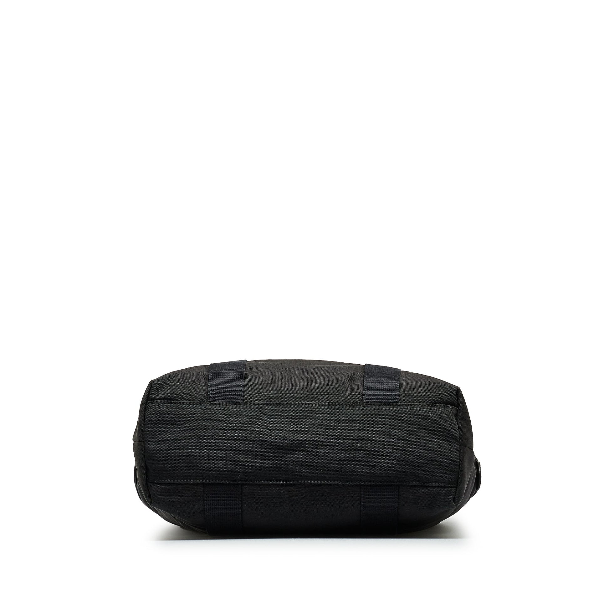 Gucci Web Black Leather Nylon Tote Style 2