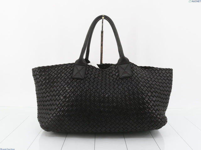 Bottega Veneta Cabat Large Intreccio Leather Tote Bag Black 40cm